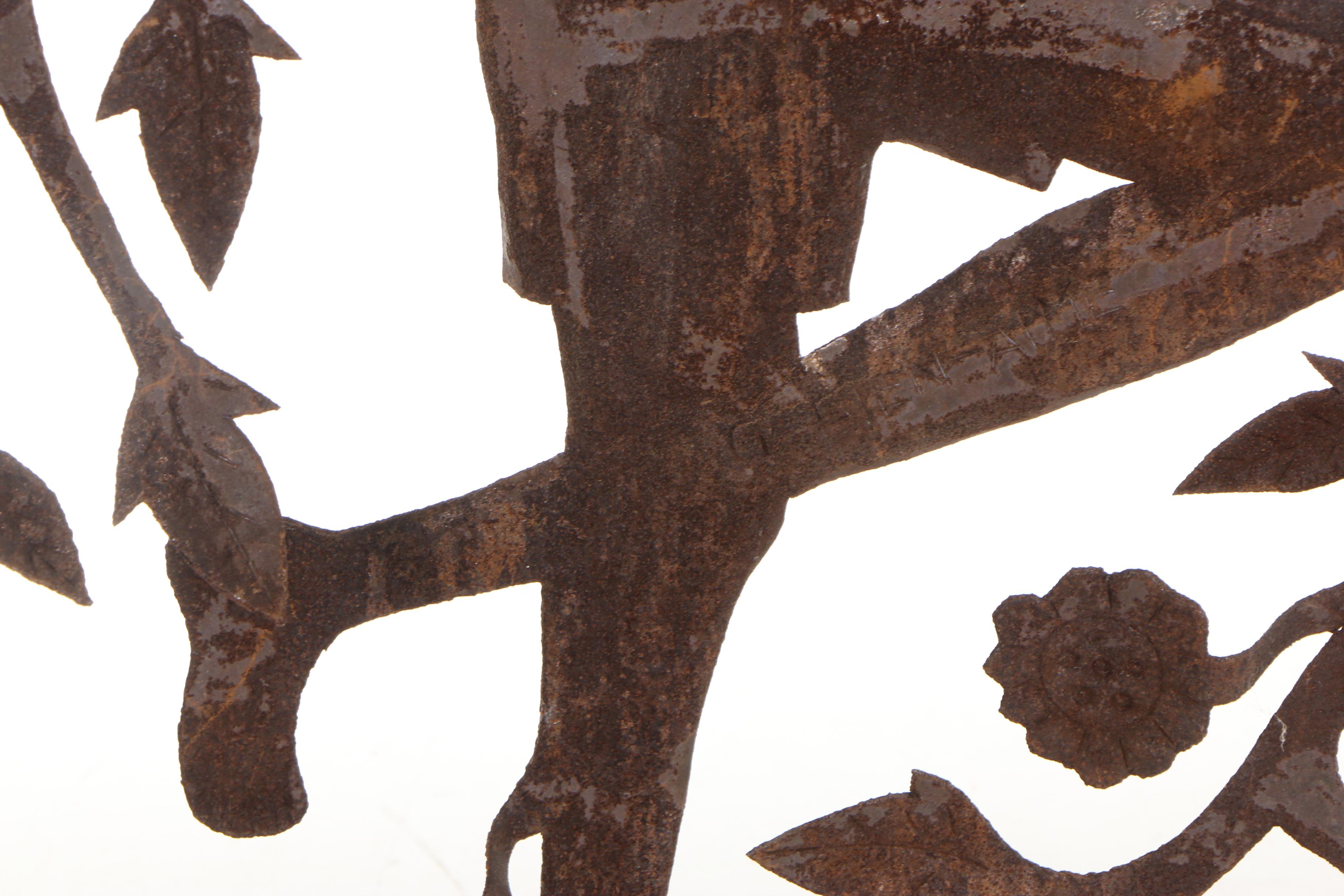 Gabriel Bien-Aime Haitian Metal Art Sculpture of a Man