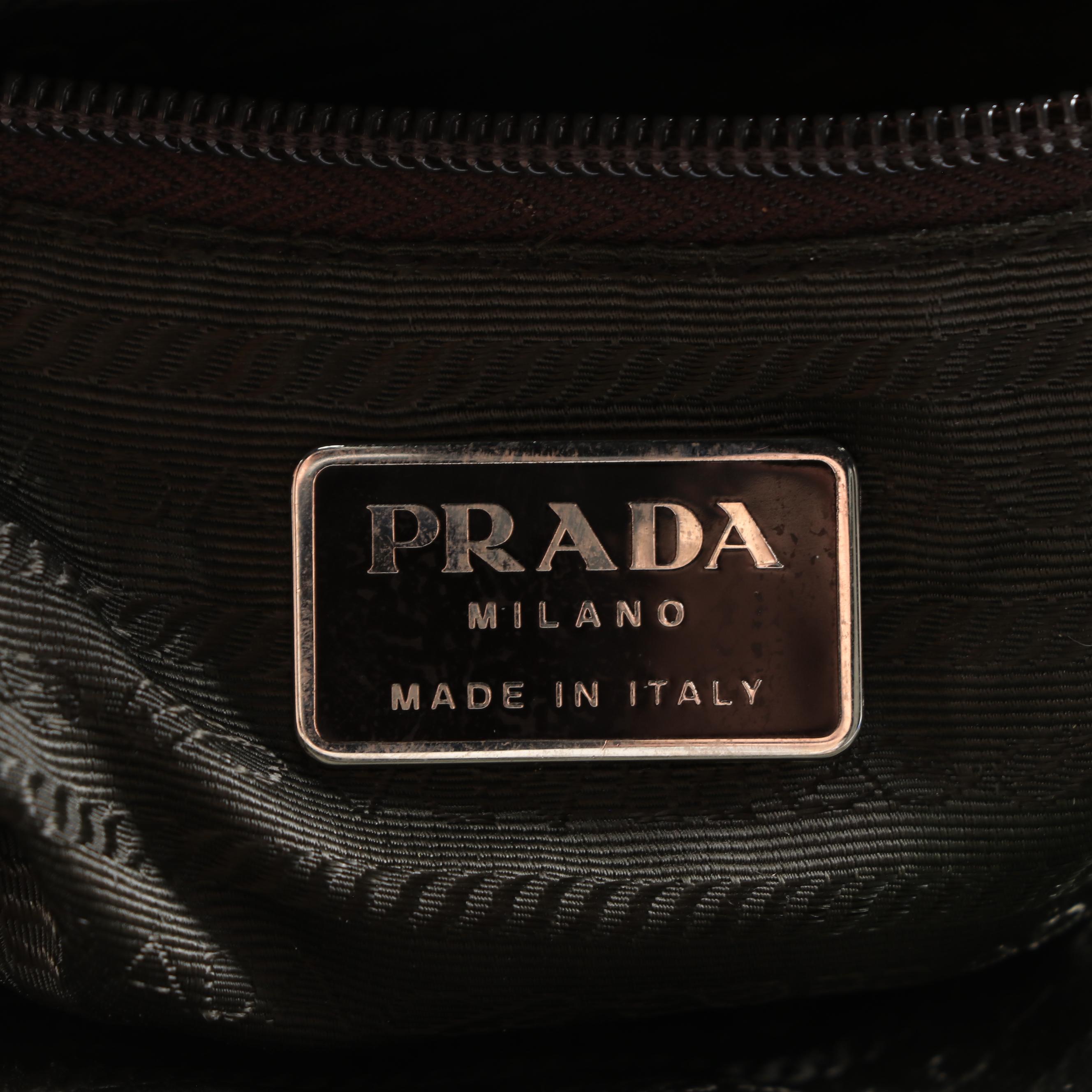 Refurbished Prada Perforated Dark Brown Leather Bowler Bag