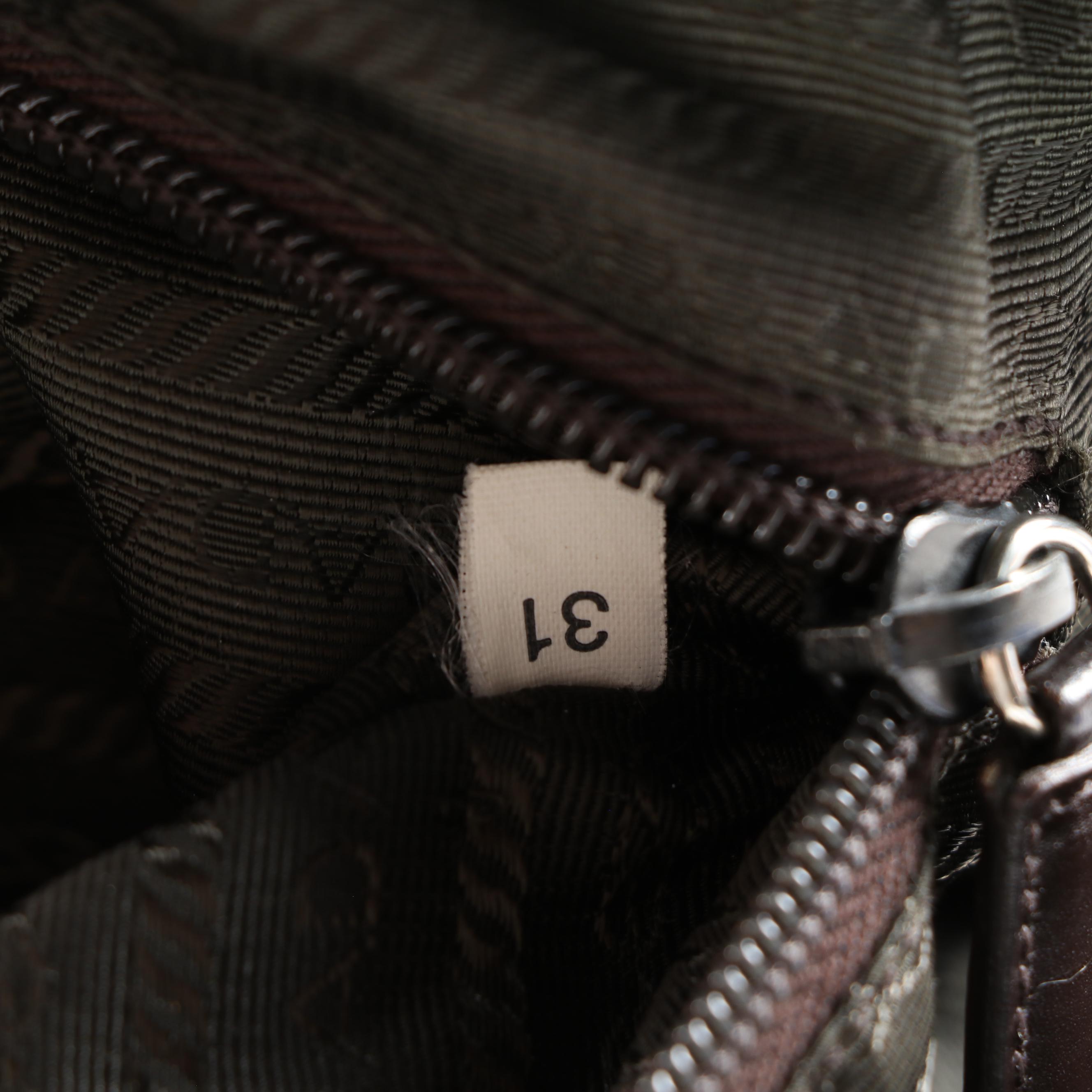 Refurbished Prada Perforated Dark Brown Leather Bowler Bag