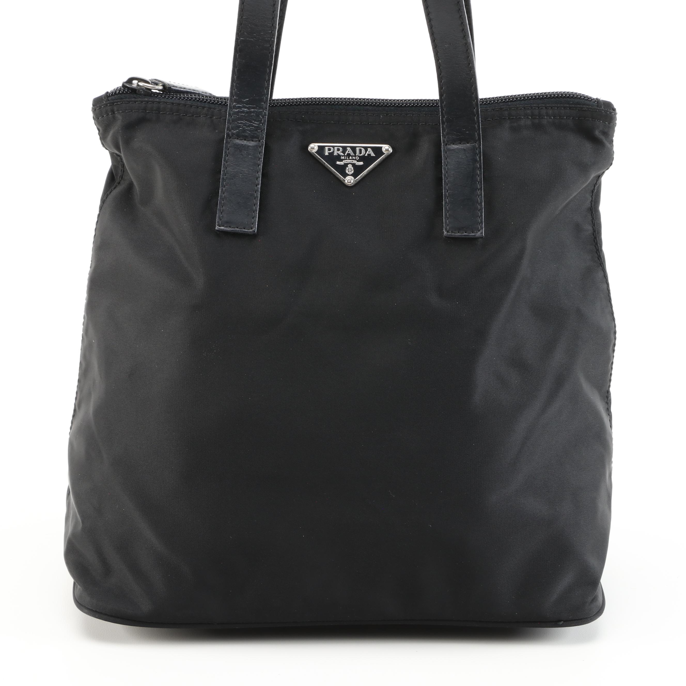 Prada Black Nylon Small Tote