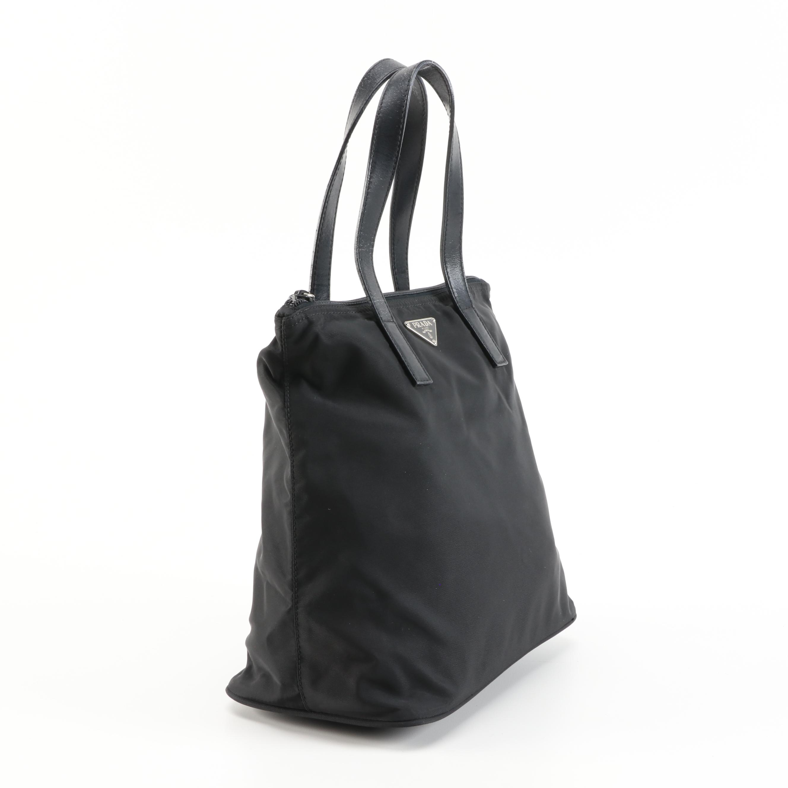 Prada Black Nylon Small Tote