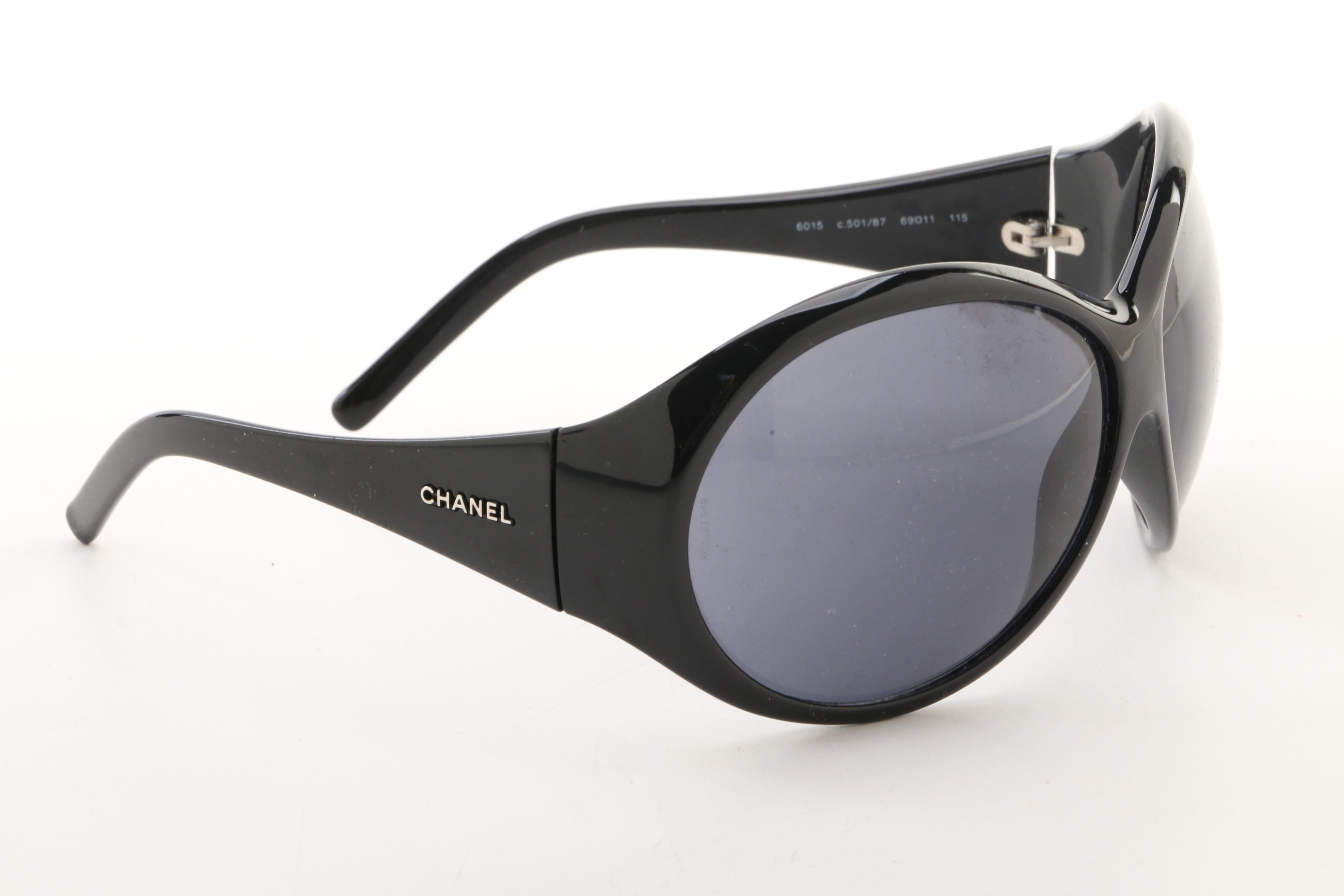 Chanel 6015 Oversized Sunglasses in Black with Case