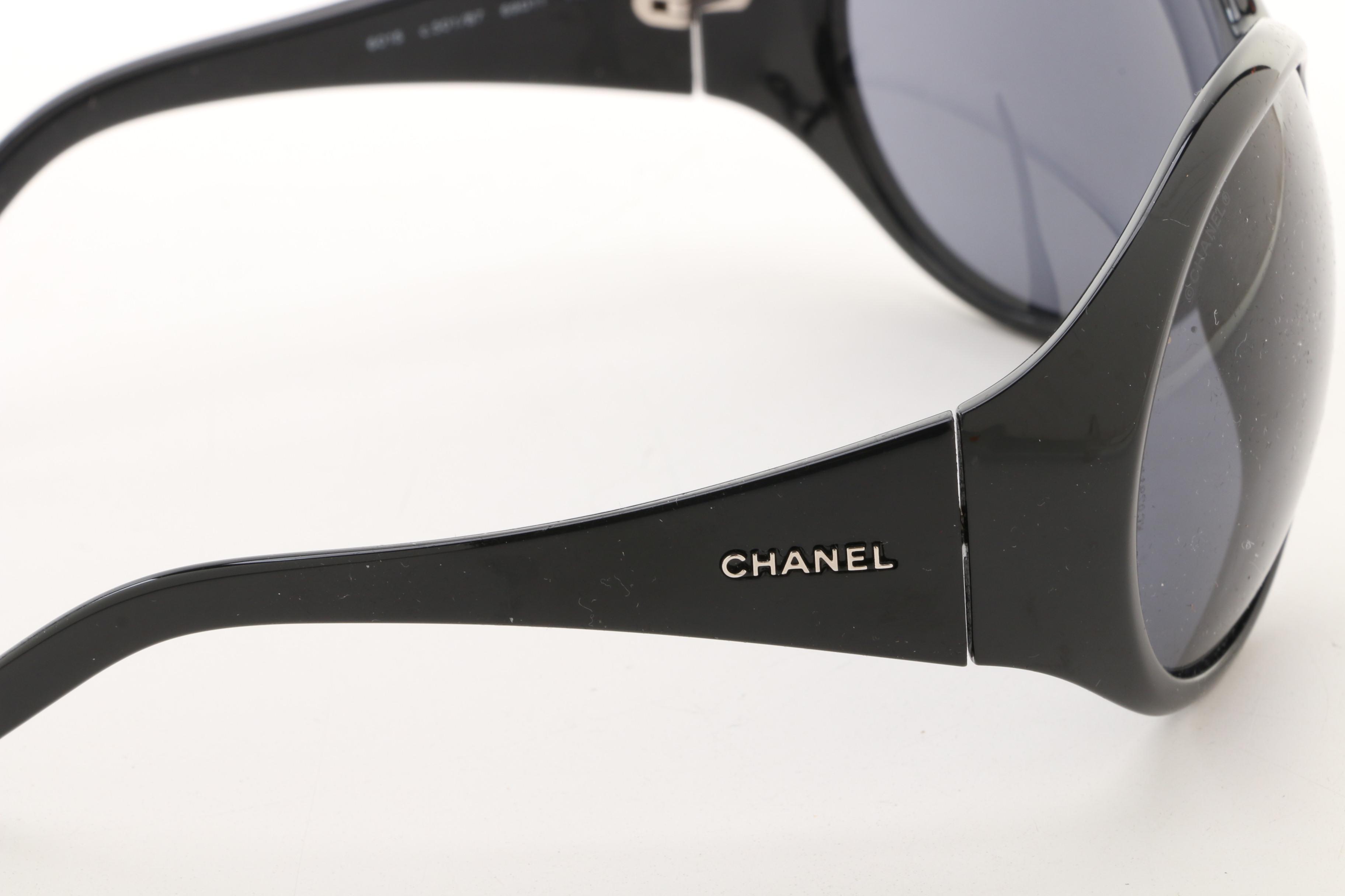 Chanel 6015 Oversized Sunglasses in Black with Case