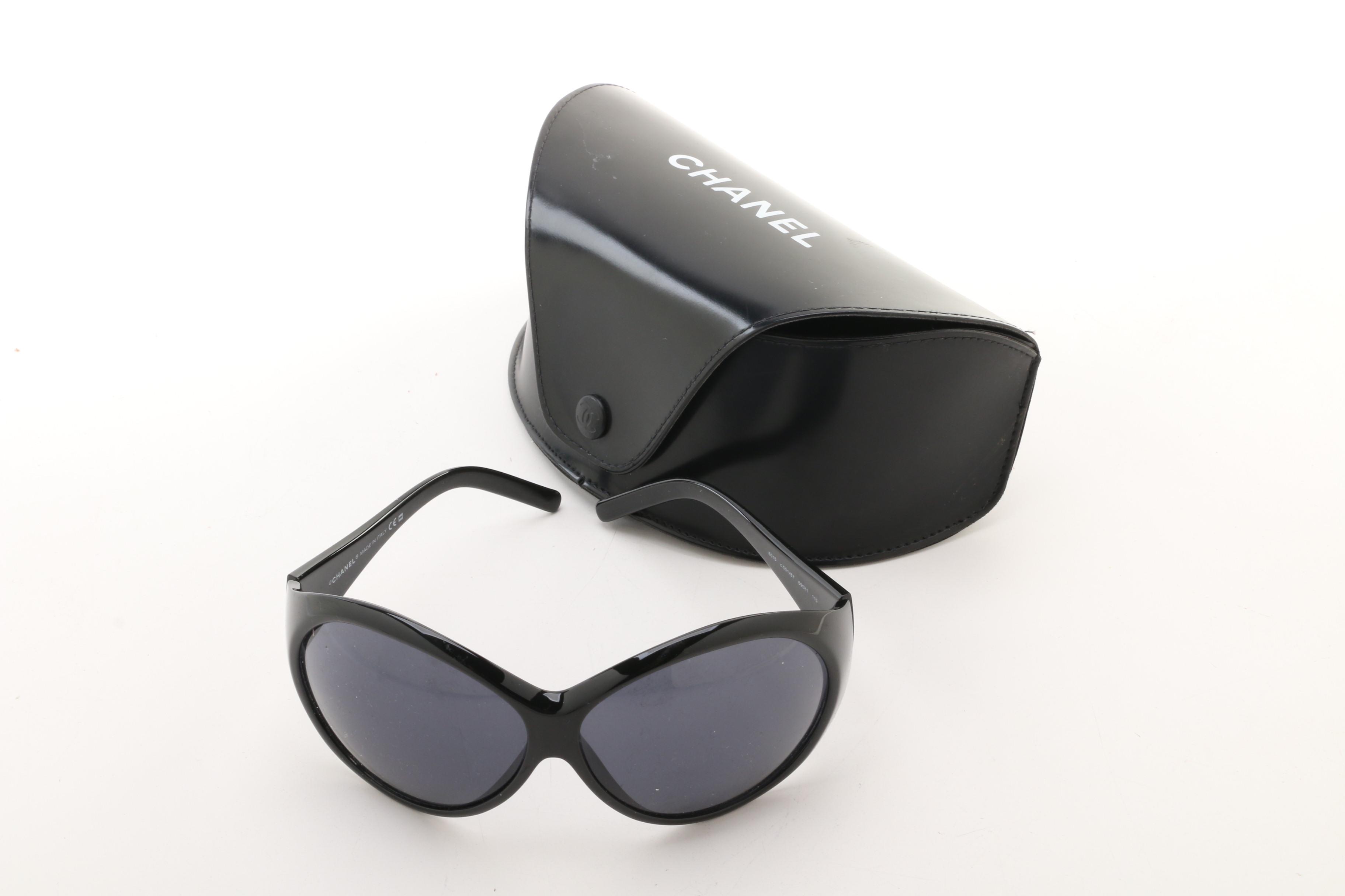 Chanel 6015 Oversized Sunglasses in Black with Case