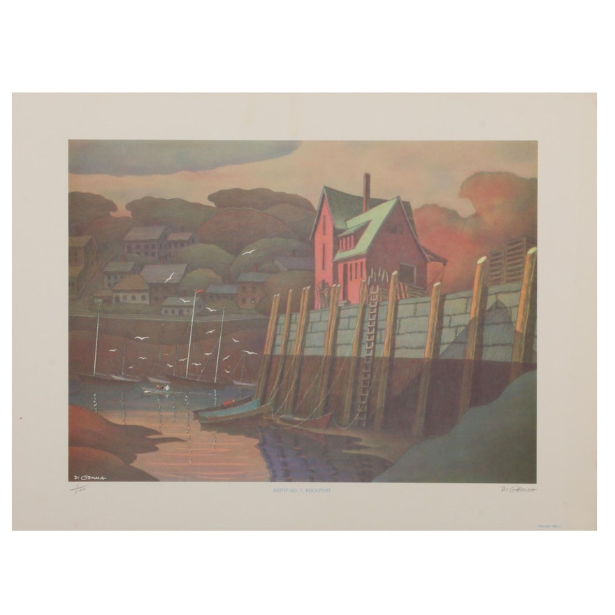 Joseph Di Gemma Offset Lithograph "Motif No. 1 Rockport"