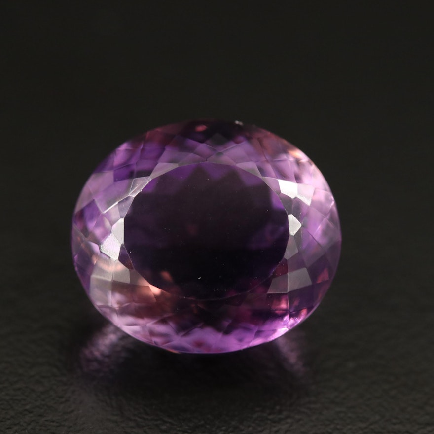 Loose 20.90 CT Oval Faceted Amethyst
