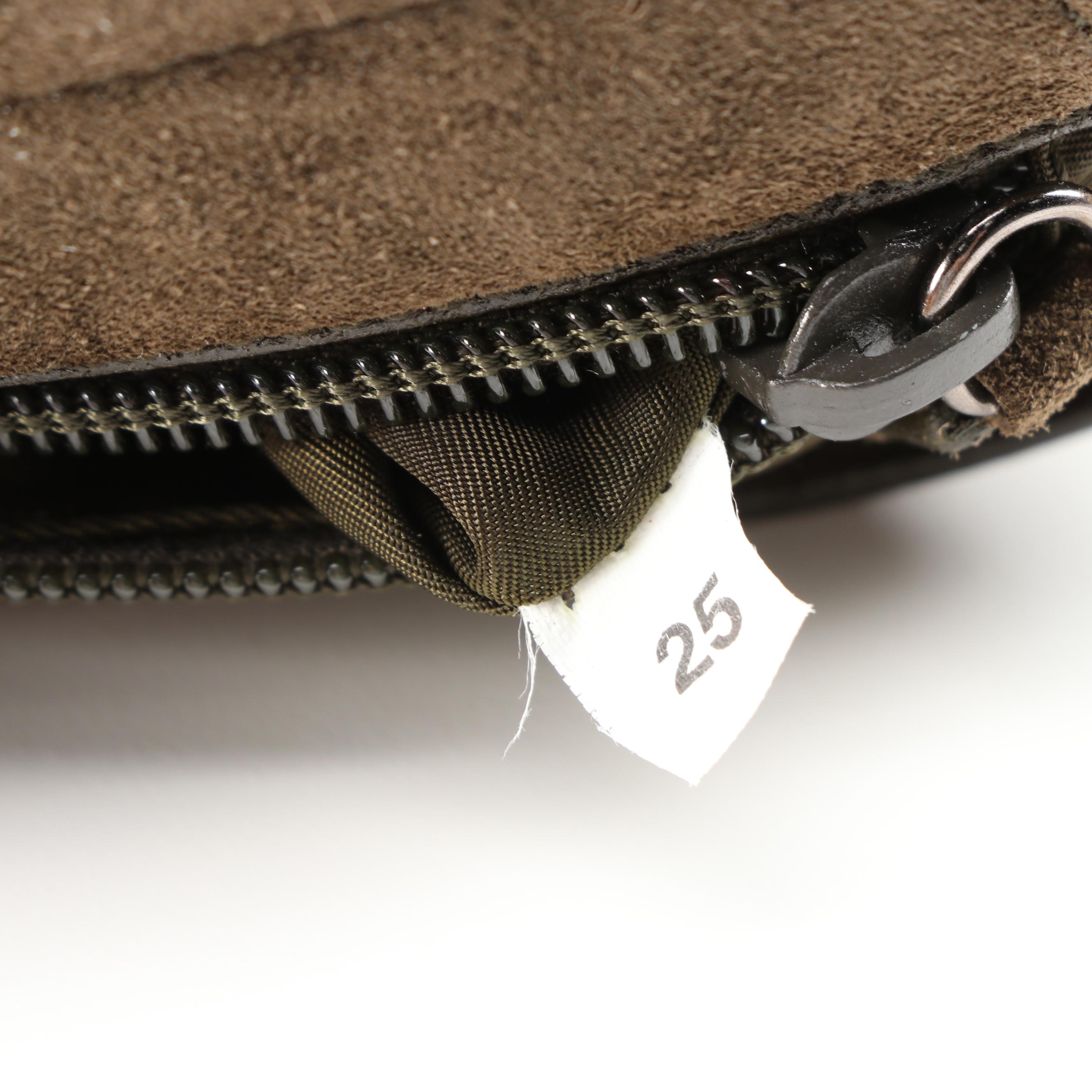 Prada Green Suede Grommet and Leather Autumnal Leaves Shoulder Bag