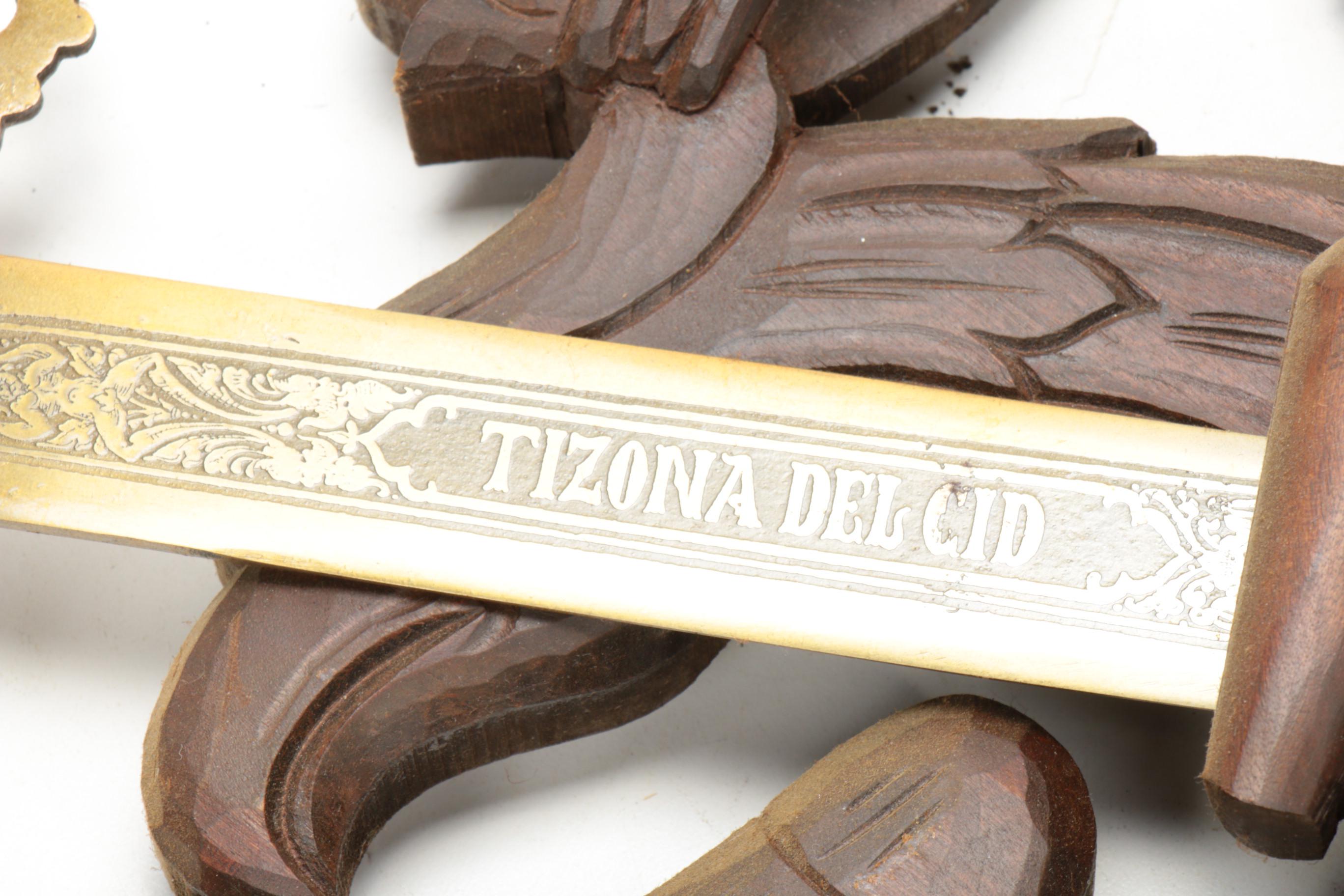 Coat of Arms of Toledo, Spain Wood Wall Plaque with Swords