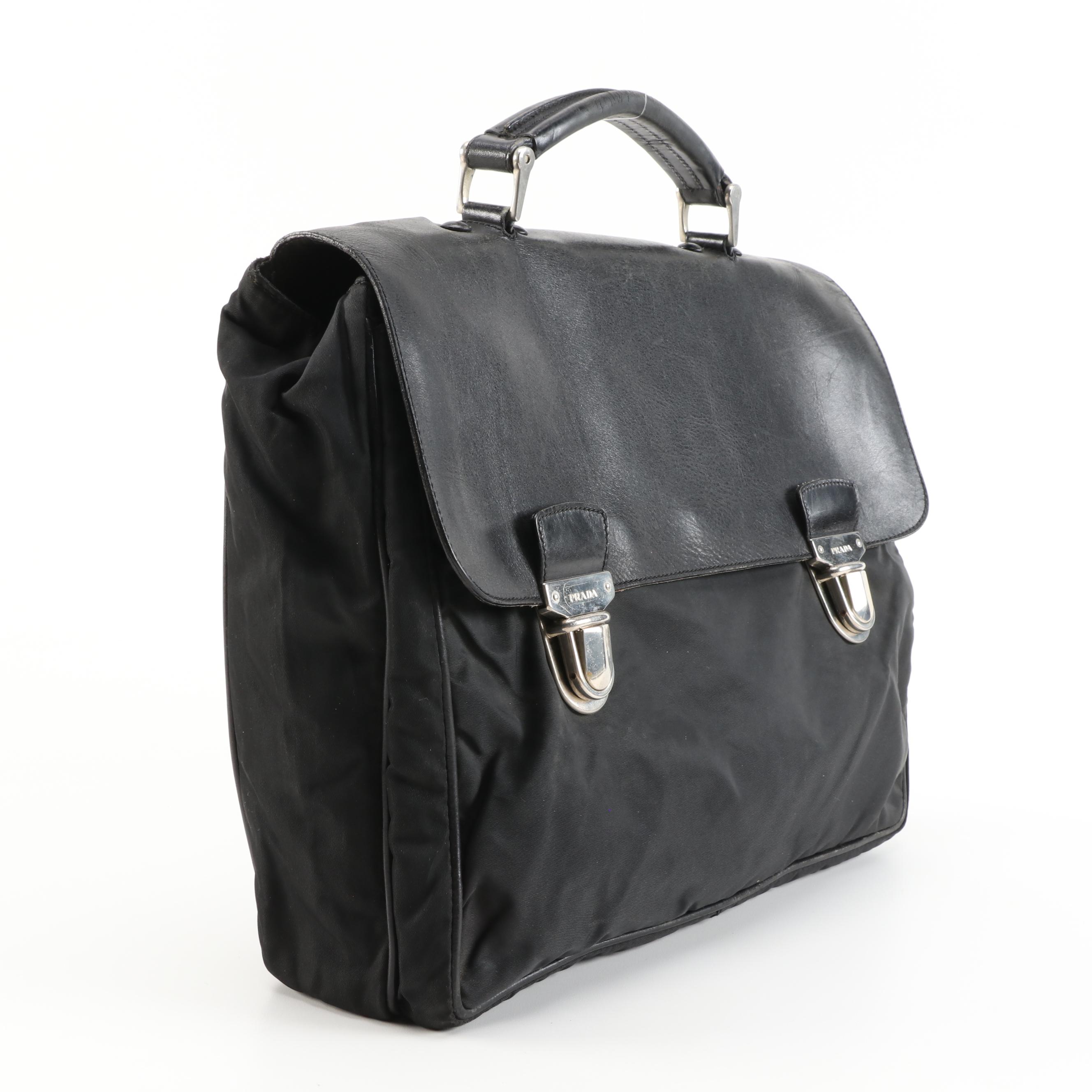 Prada Nappa Leather and Nylon Briefcase