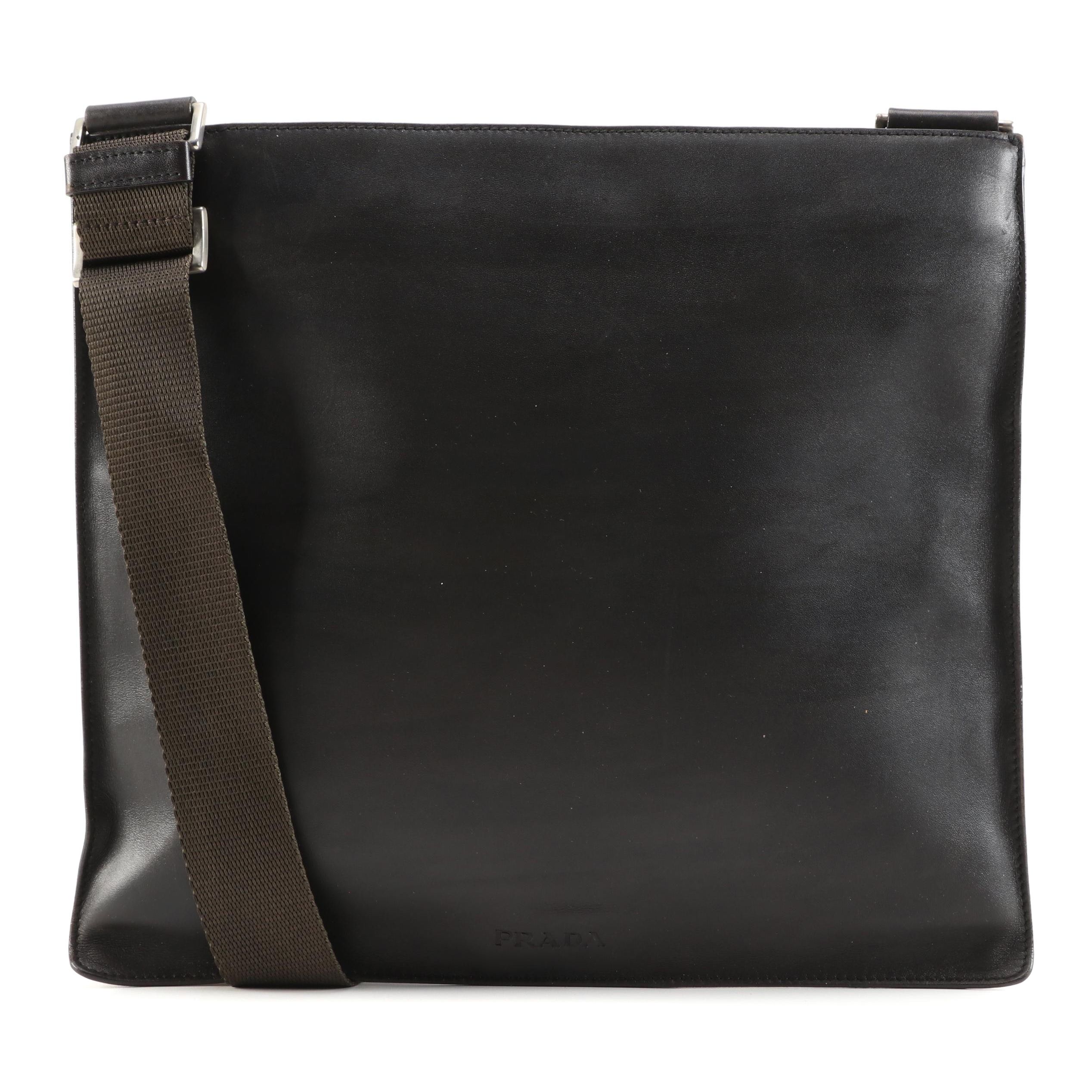 Prada Dark Brown Leather Crossbody