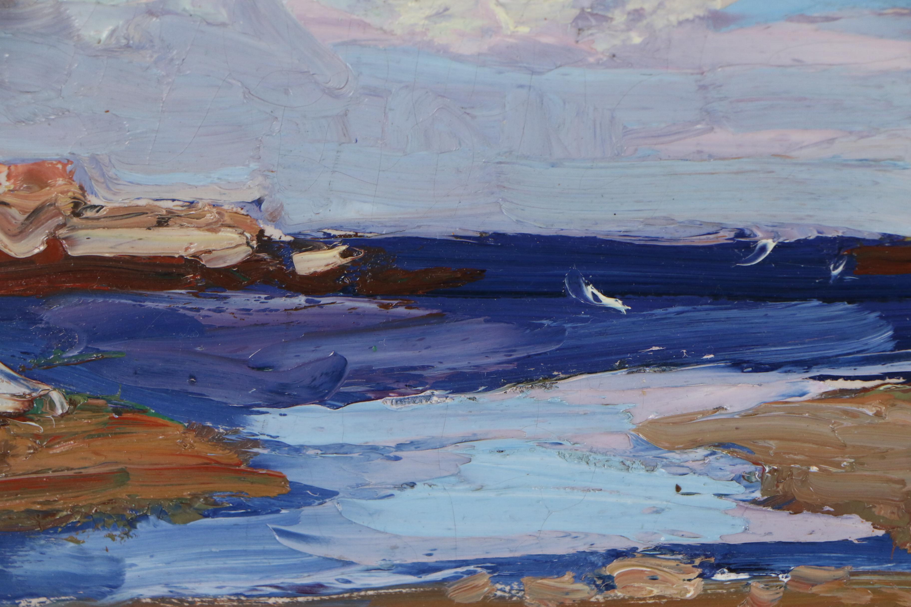 Edward Henry Potthast Oil Painting "By the Shore", Early 20th Century