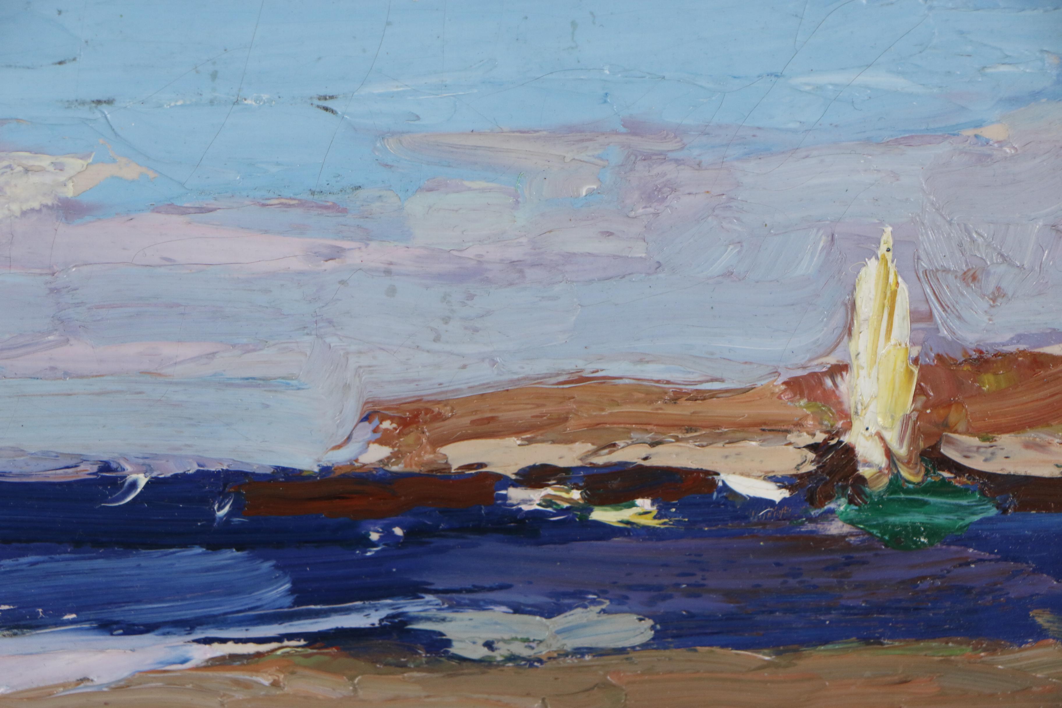 Edward Henry Potthast Oil Painting "By the Shore", Early 20th Century