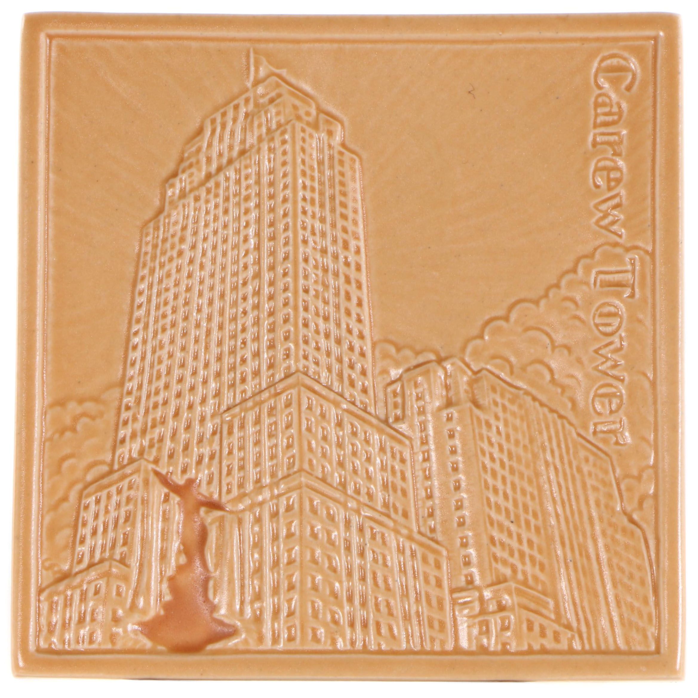 Rookwood Pottery "Carew Tower" City of Cincinnati Commemorative Ceramic Tile
