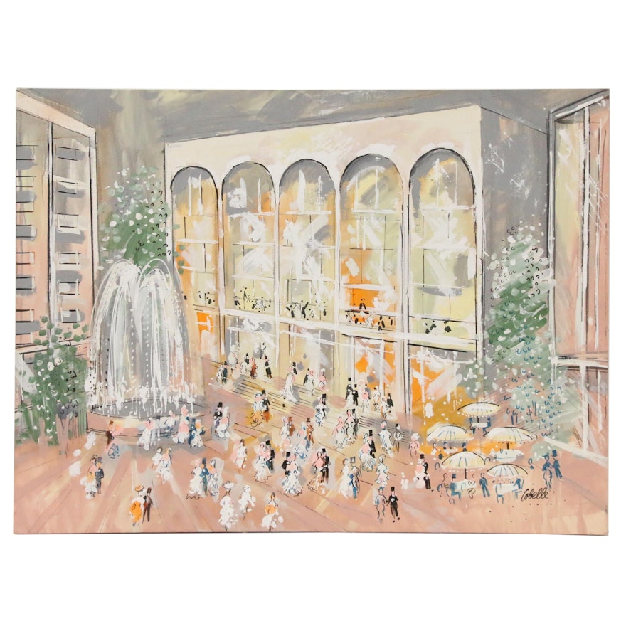 Charles Cobelle Large-Scale Oil Painting of Lincoln Center