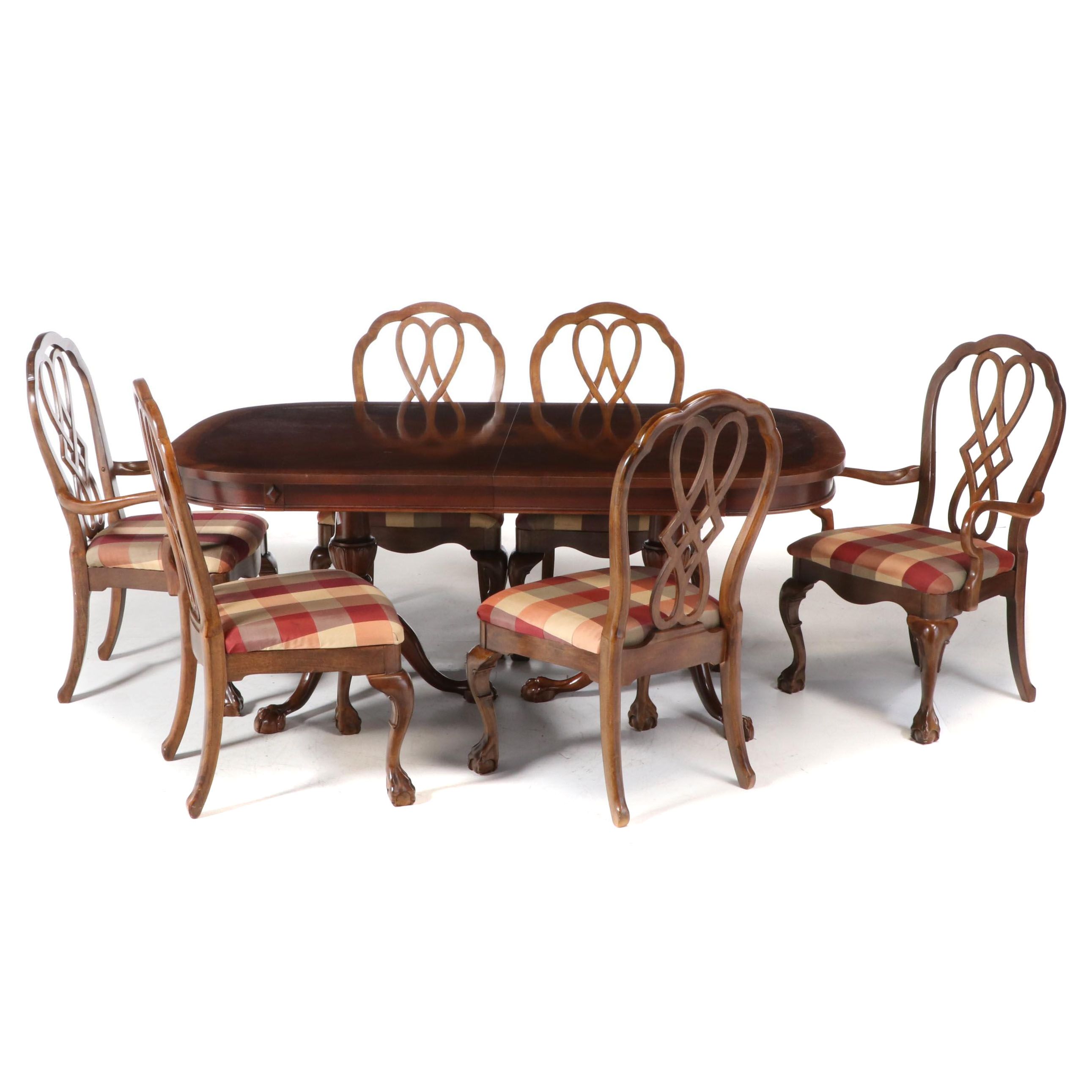Universal Furniture Chippendale Style Walnut Dining Set