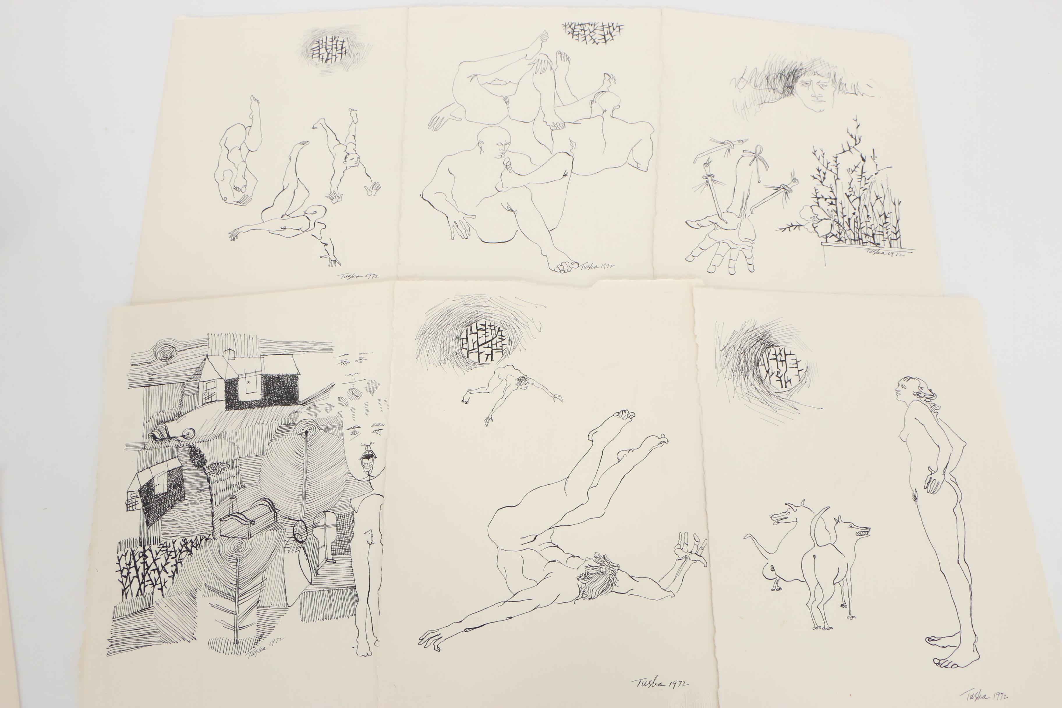 John Tuska Ink Drawings for "The House of the Would-Be Gardner"