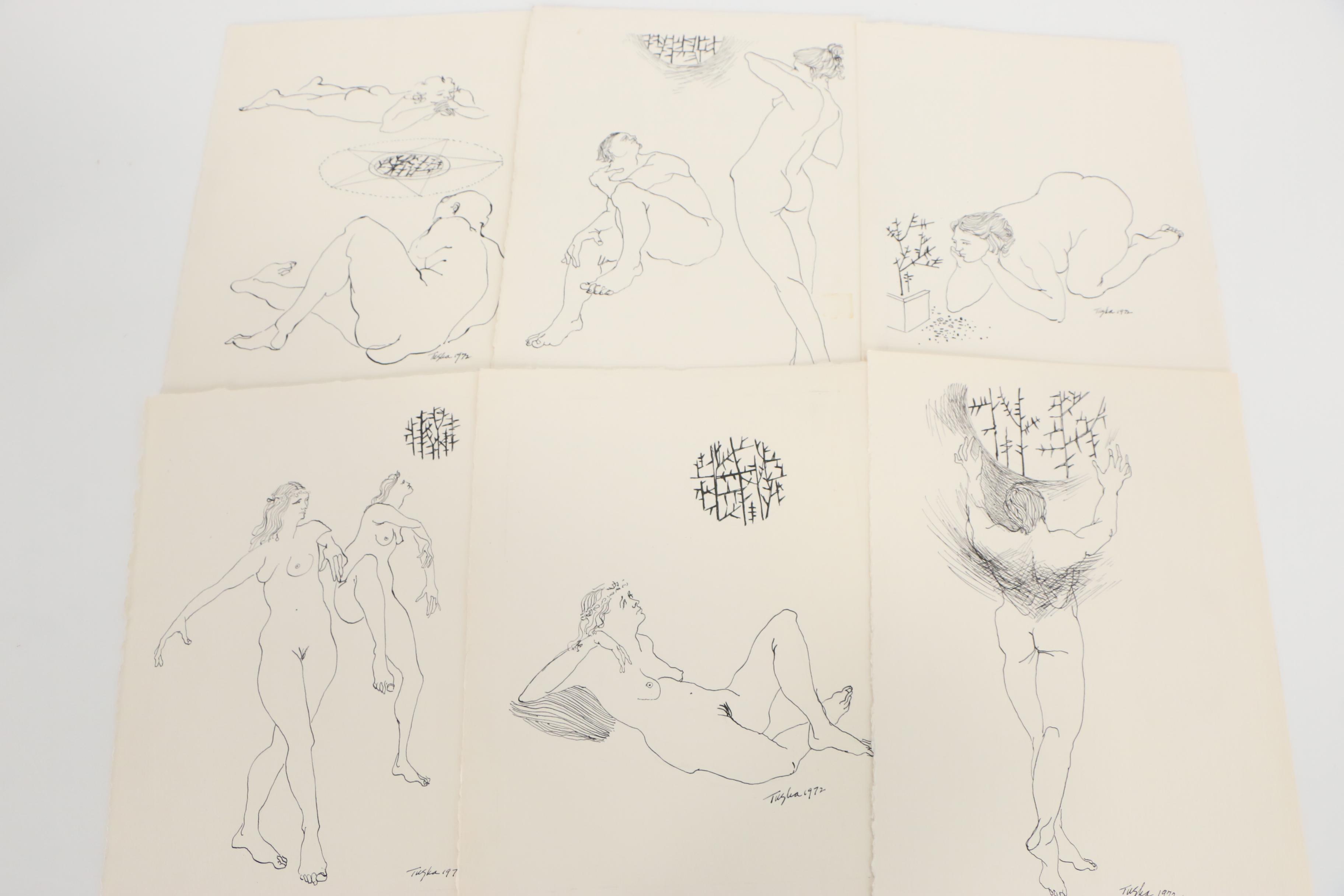 John Tuska Ink Drawings for "The House of the Would-Be Gardner"