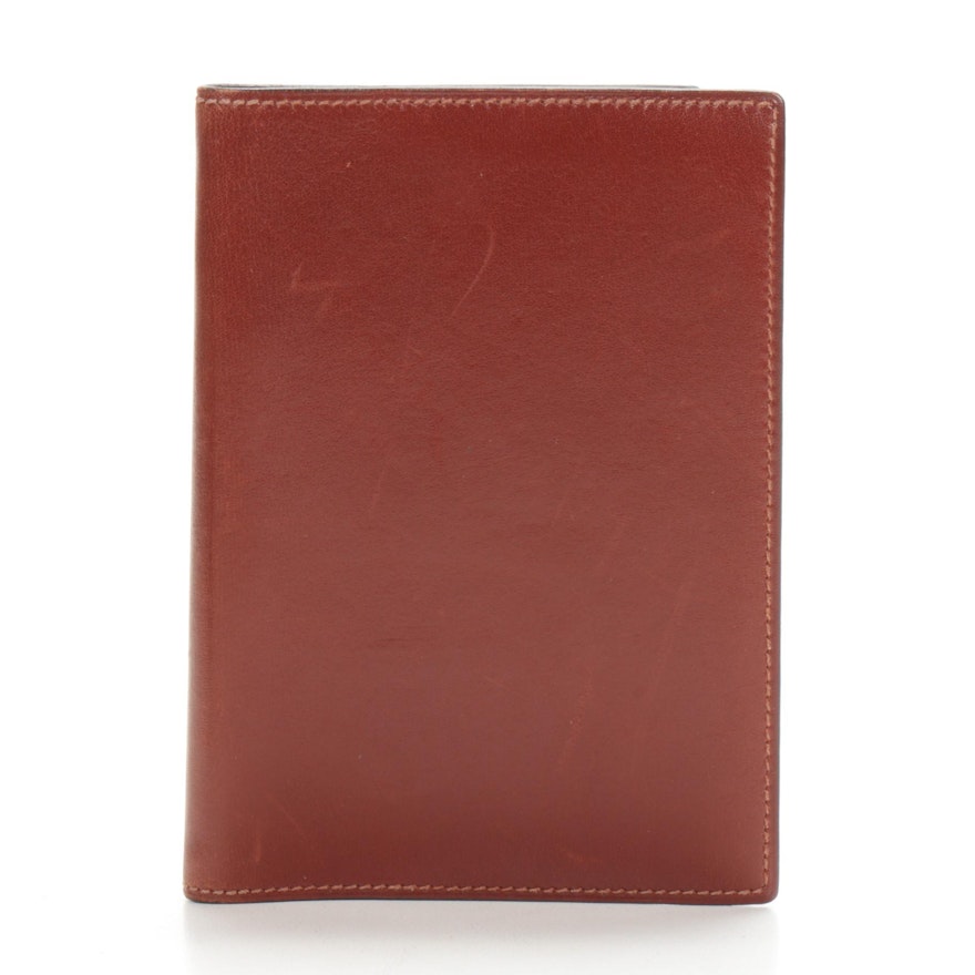 Hermès Paris Leather Address Book Cover in Mahogany
