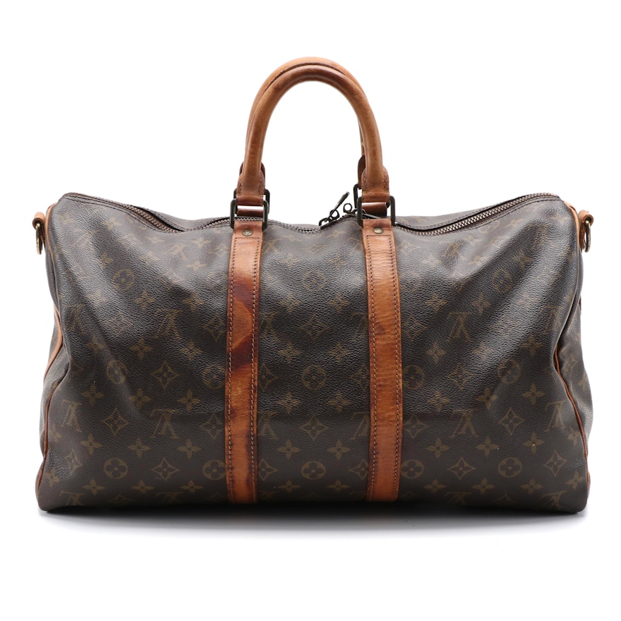 Louis Vuitton Keepall Bandoulière 45 Duffel in Monogram Canvas and Leather