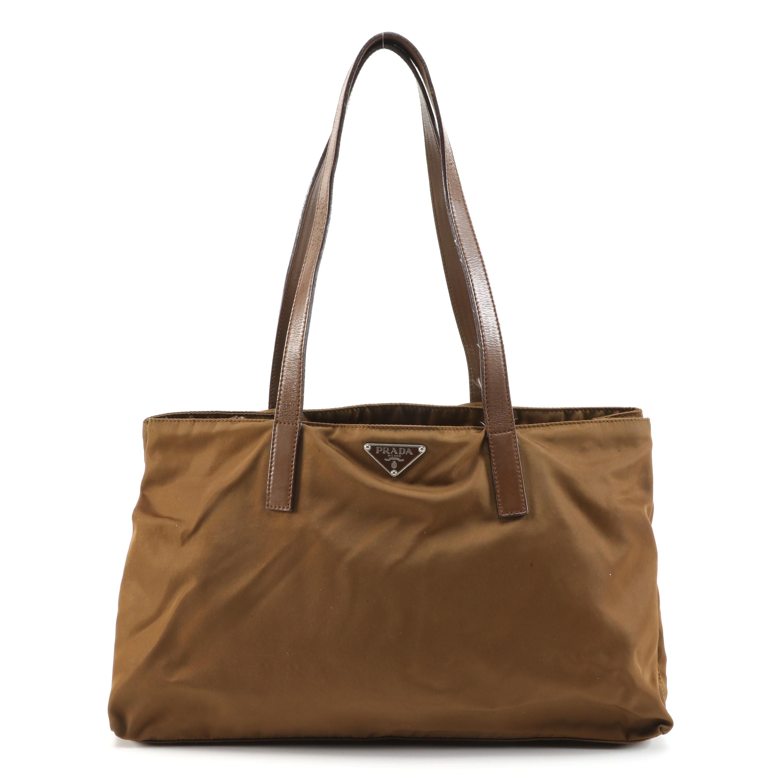 Prada Tessuto Nylon Shoulder Bag in Sughero