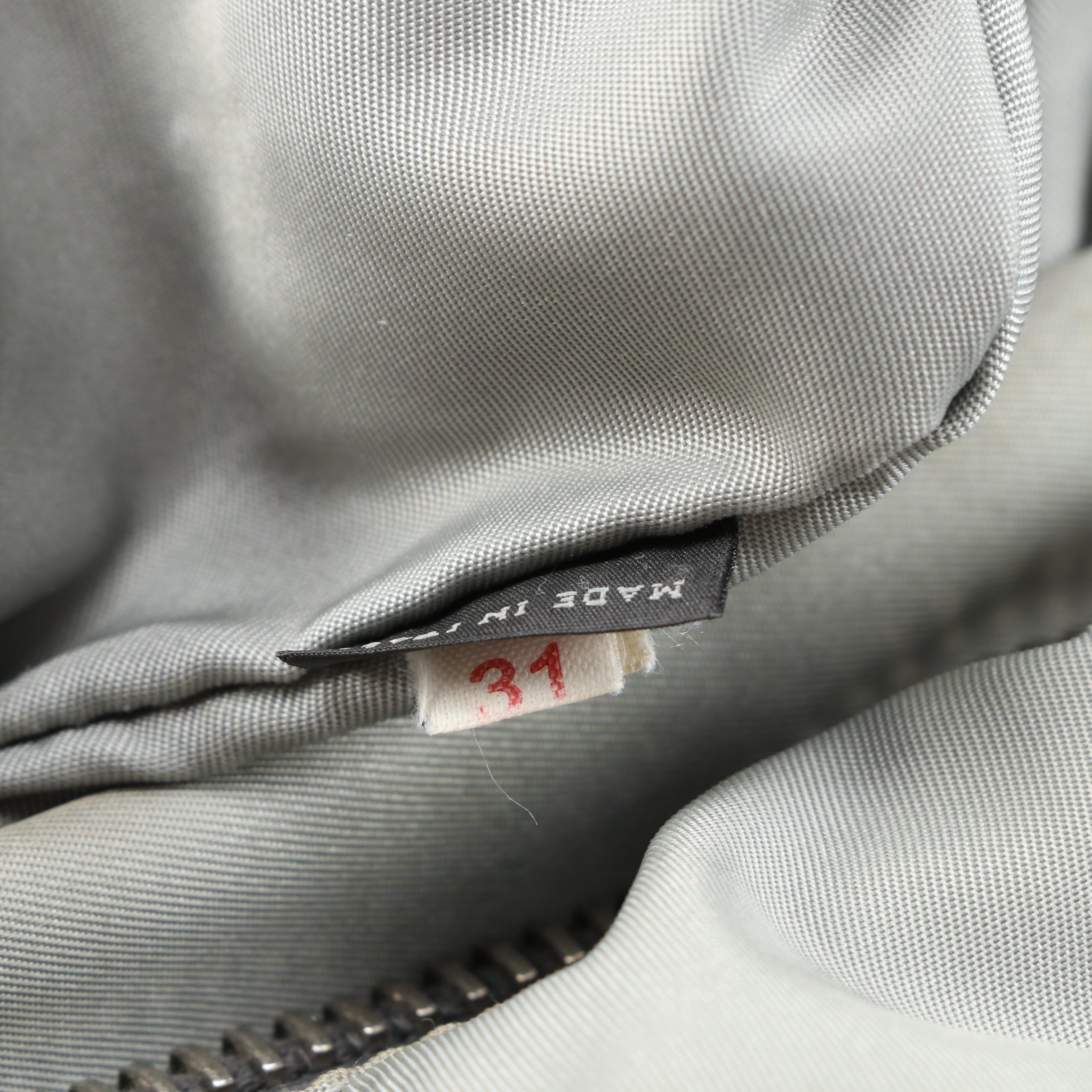 Prada Olive and Gray Tessuto Nylon Reversible Two-Way Tote Bag