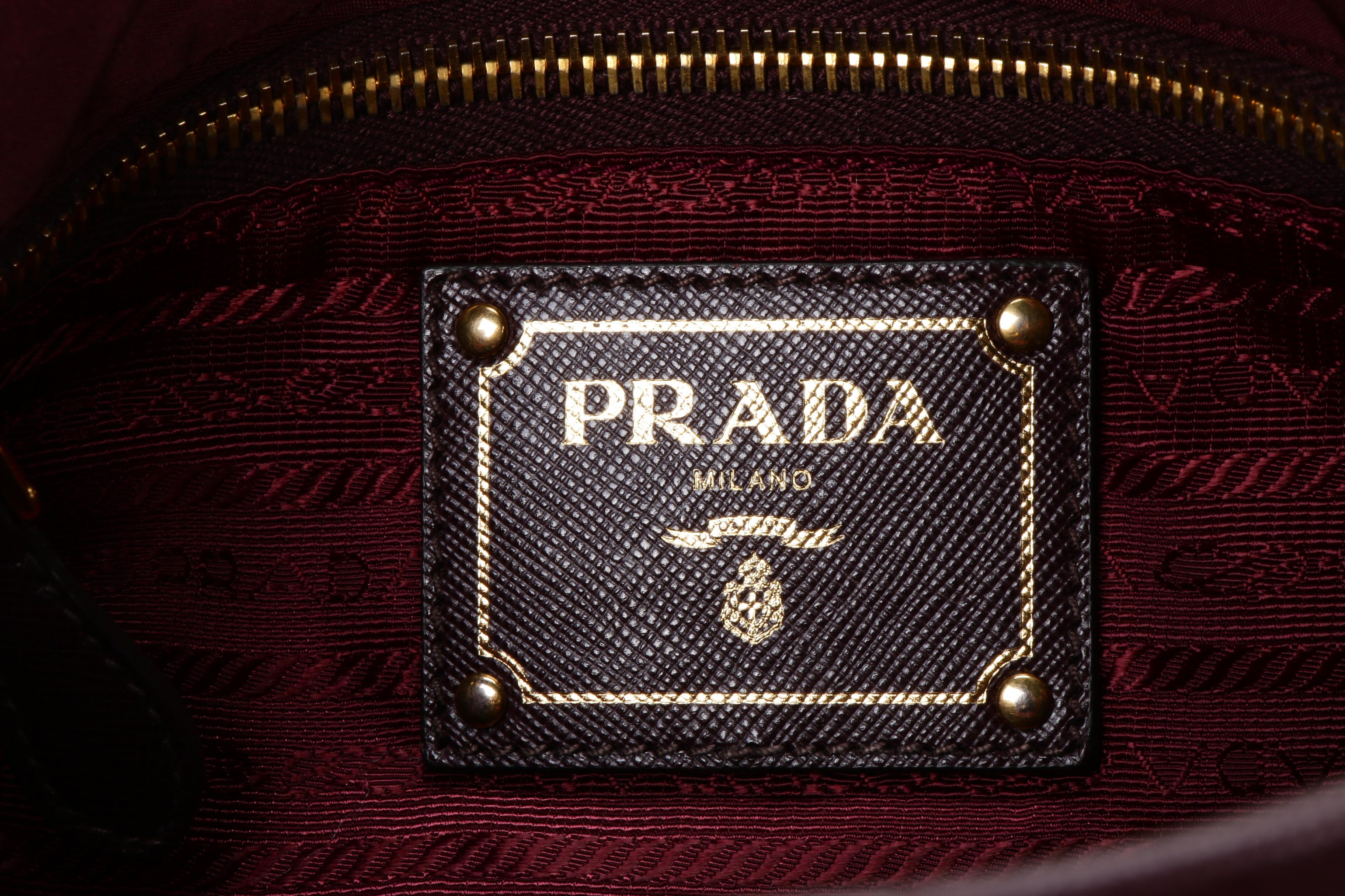 Prada Tote Bag in Plum Tessuto Nylon and Saffiano Leather