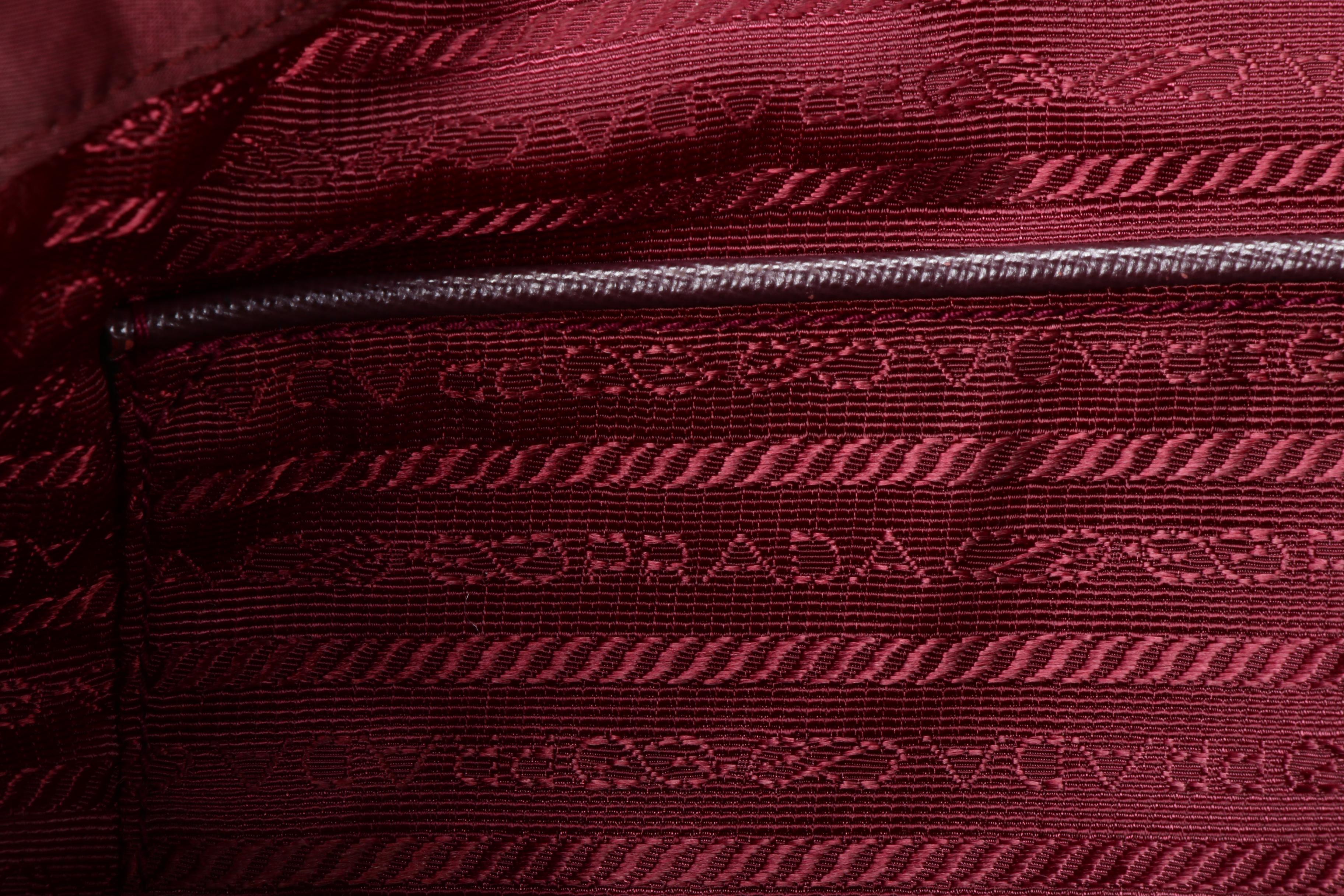Prada Tote Bag in Plum Tessuto Nylon and Saffiano Leather