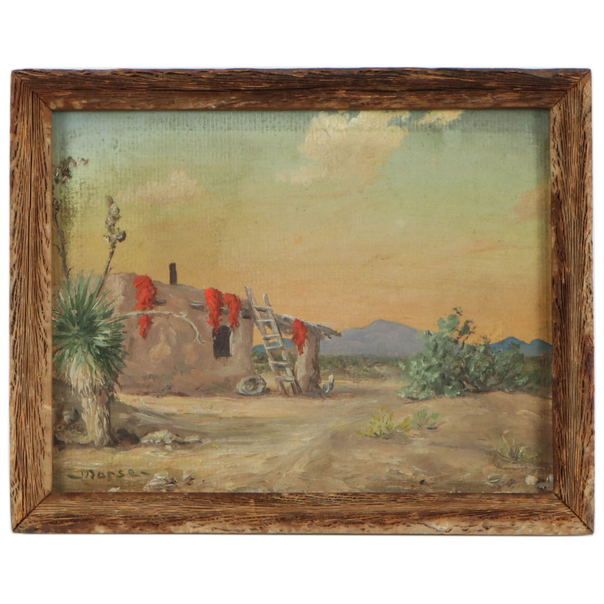 Valentine Morse Oil Painting Southwestern Landscape, Early to Mid 20th Century