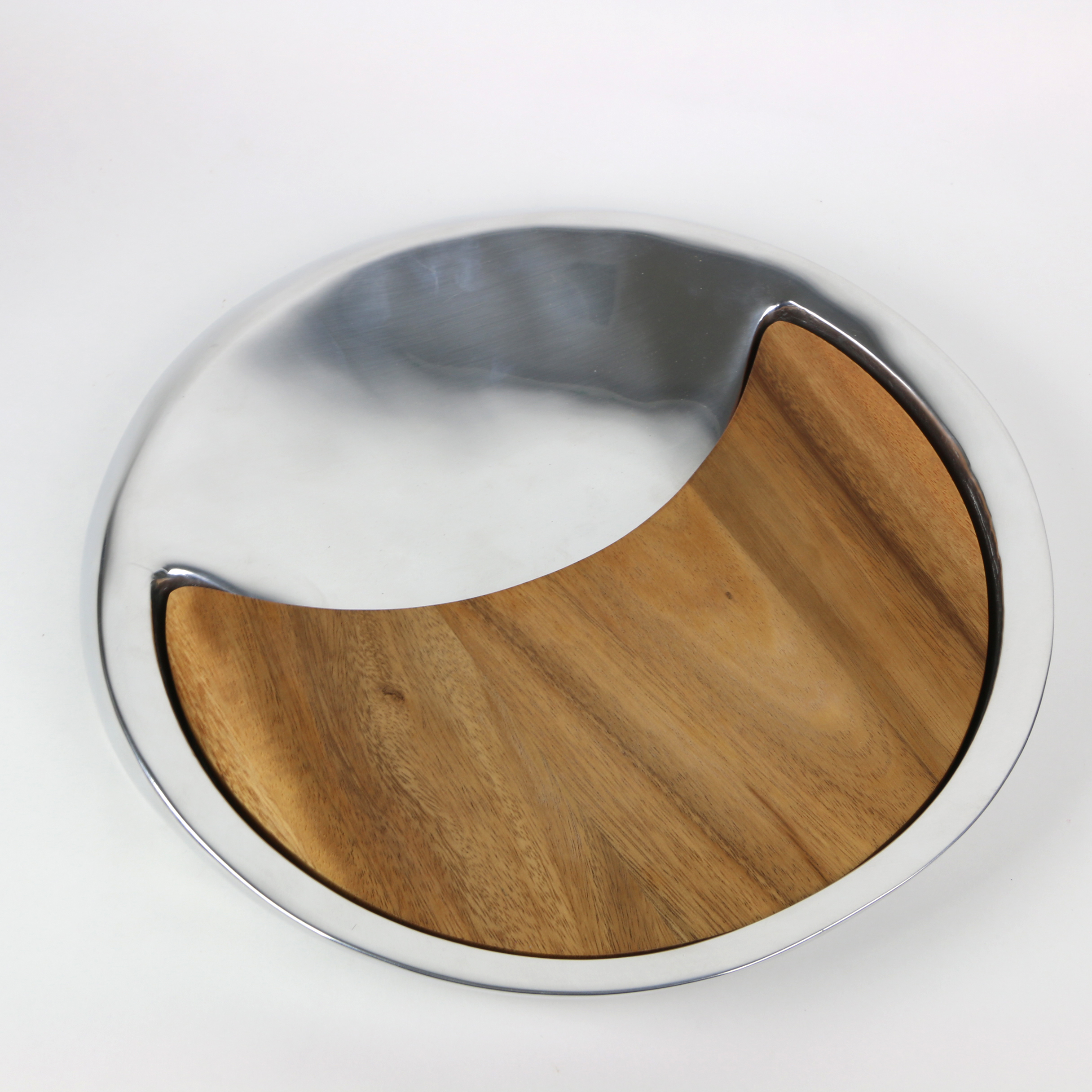Nambé  Modern "Eclipse" Cheese Platter Designed by Peter Stathis