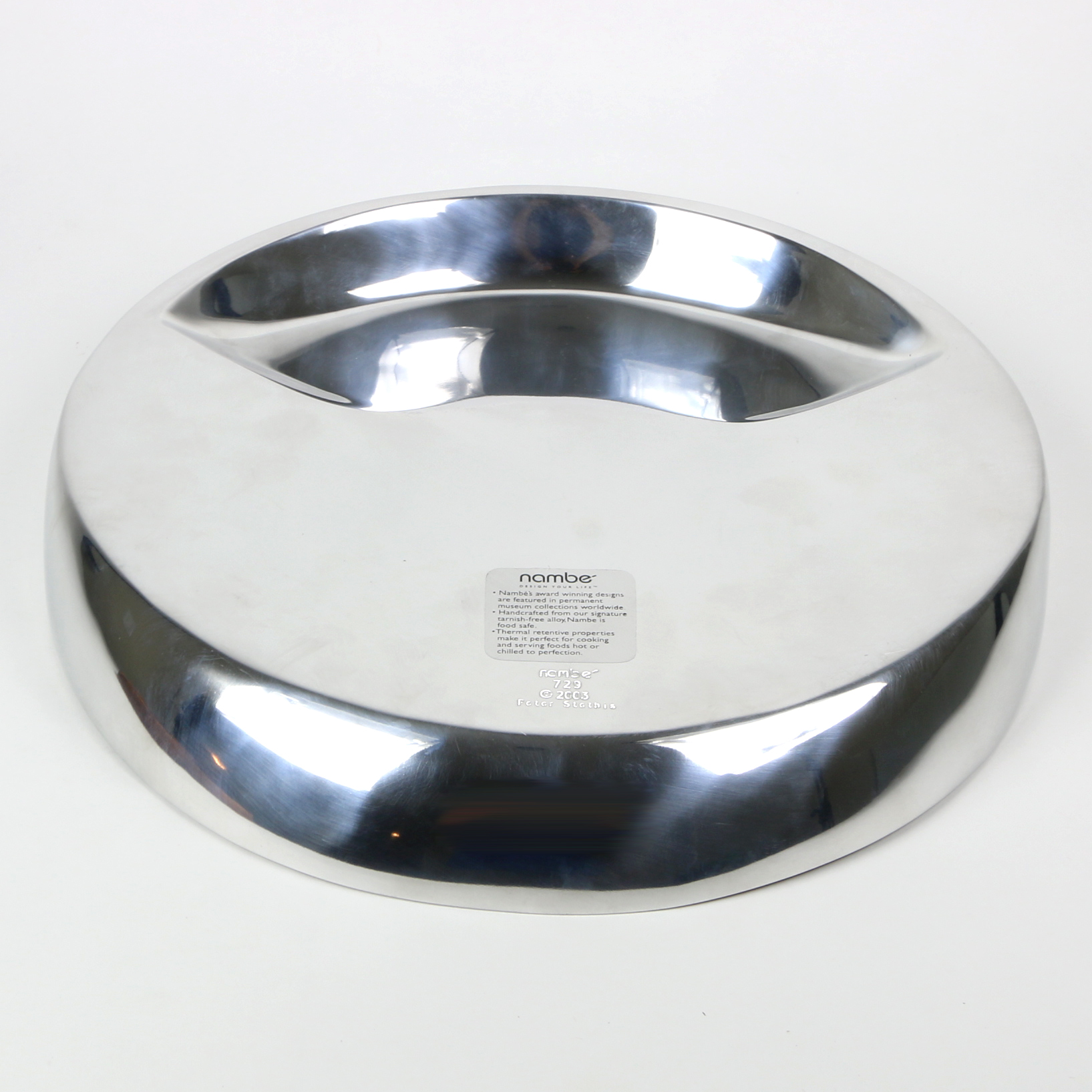 Nambé  Modern "Eclipse" Cheese Platter Designed by Peter Stathis