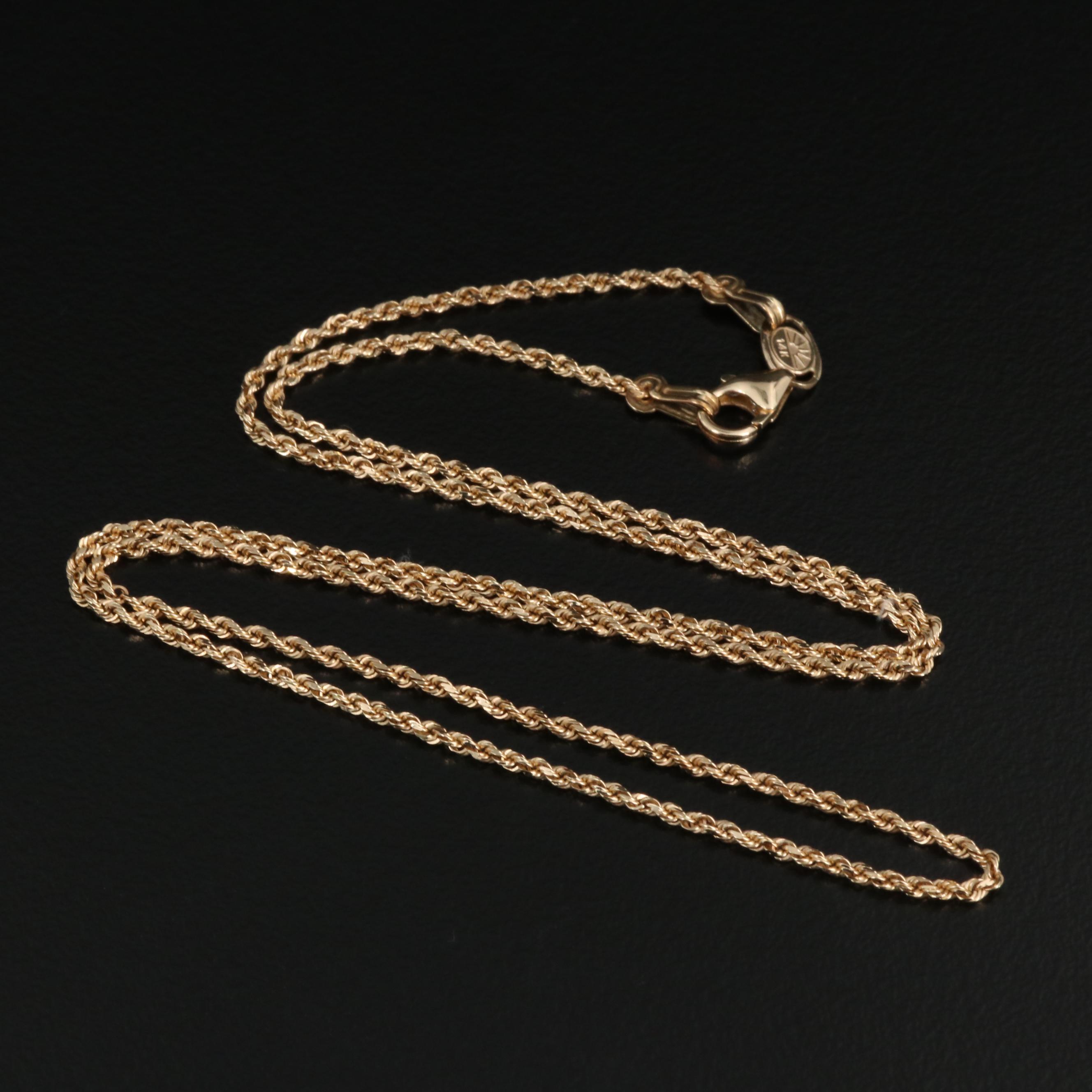 Peruvian 14K Rope Chain Necklace