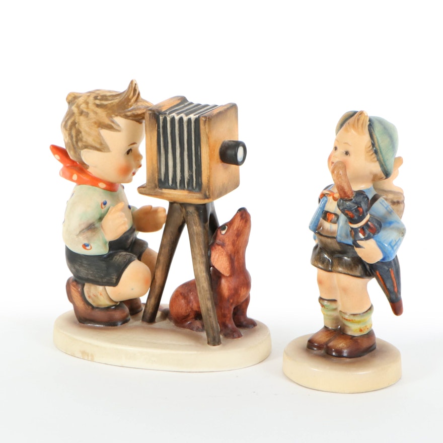 Goebel Hummel "Home from Market" and "The Photographer" Porcelain Figurines