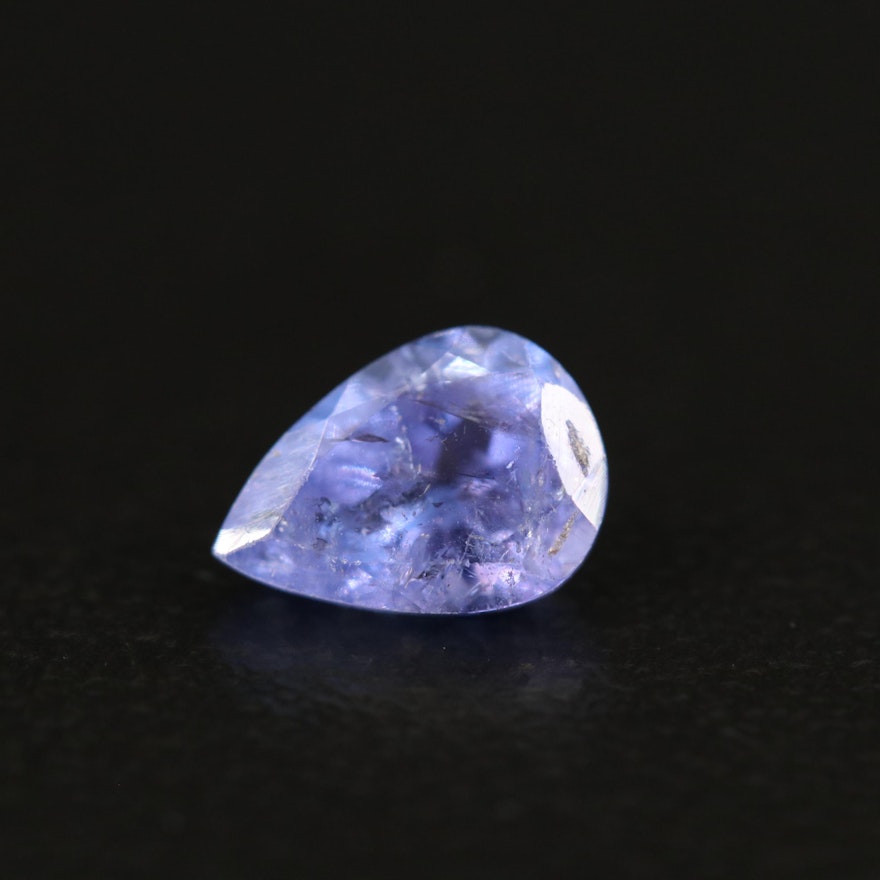 Loose 0.77 CT Pear Faceted Tanzanite