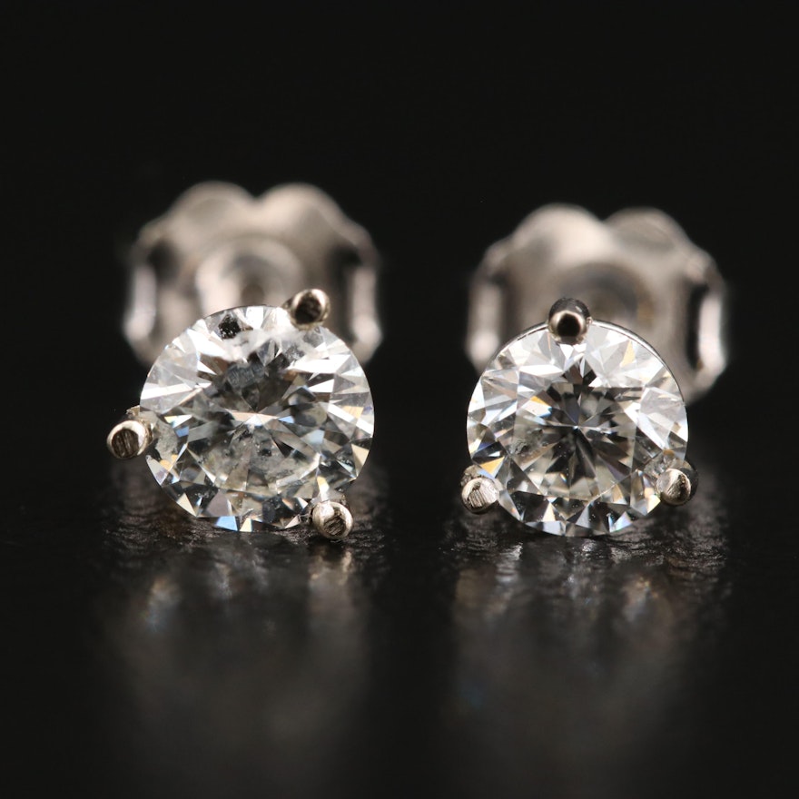 14K 1.02 CTW Diamond Stud Earrings
