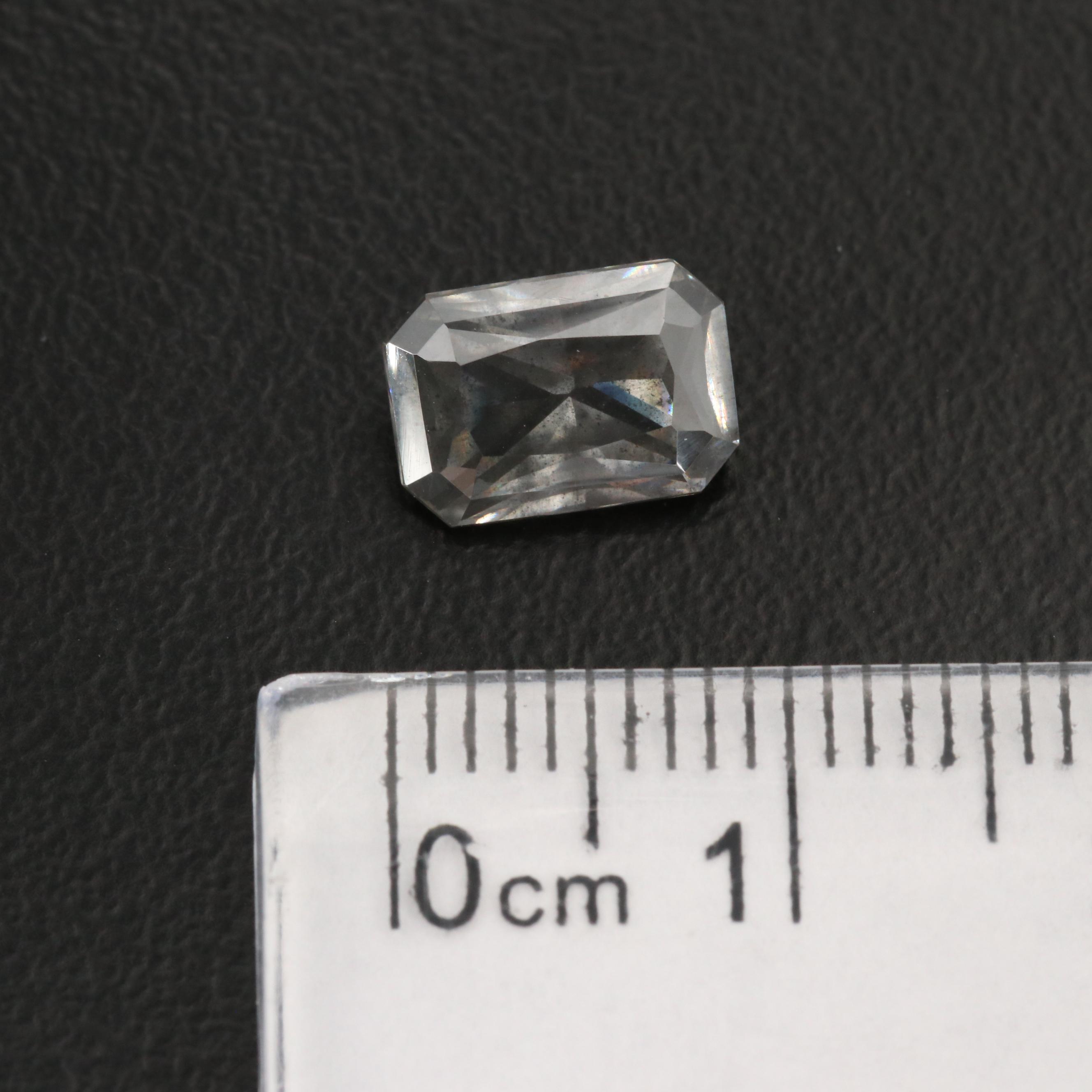 Loose Lab Grown 1.61 CT Rectangular Moissanite