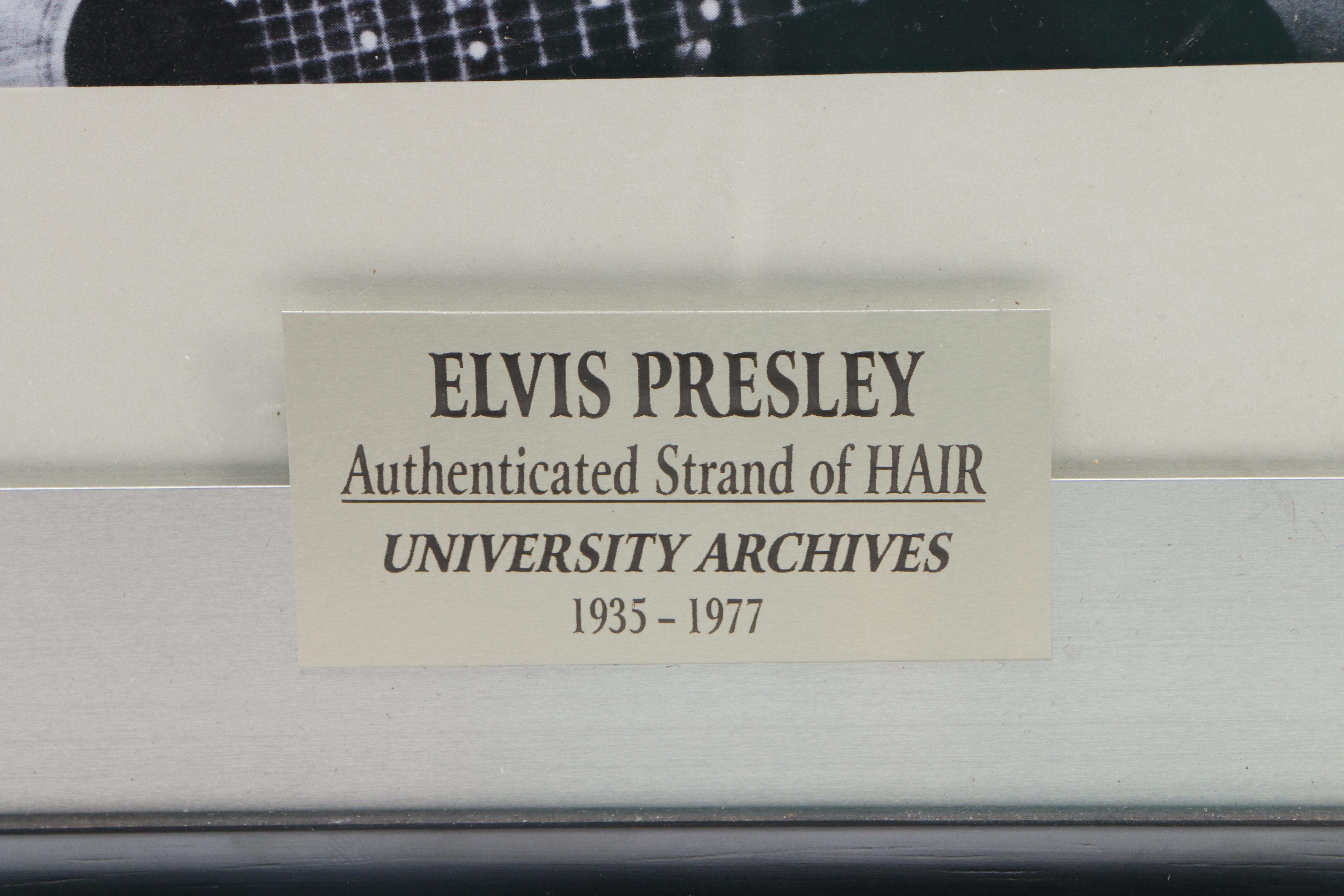 Elvis Presley Framed Authenticated Strand of Hair, "Hound Dog Hair," 1935-1977