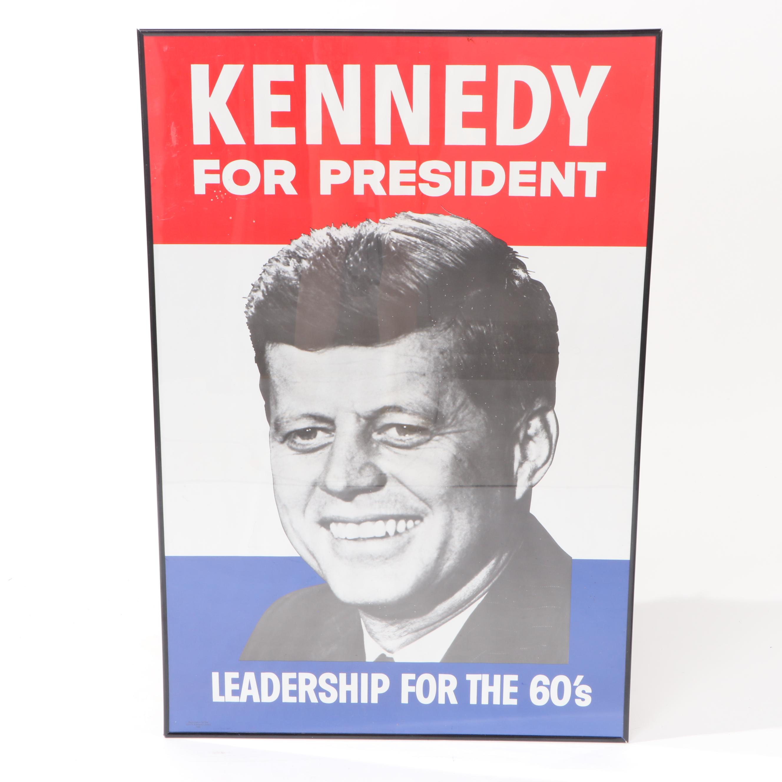 John F. Kennedy Political Poster and George W. Bush Campaign Signs