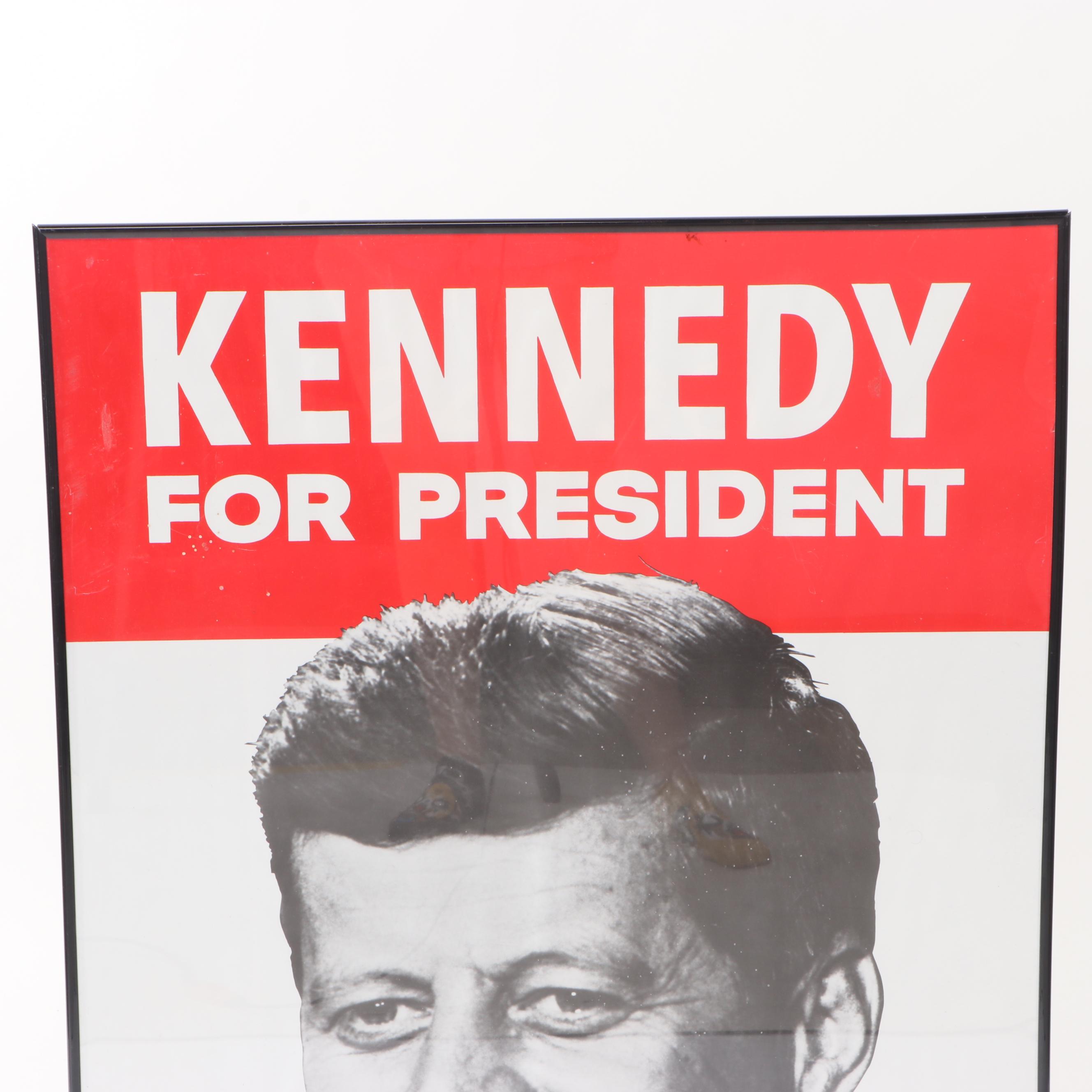 John F. Kennedy Political Poster and George W. Bush Campaign Signs