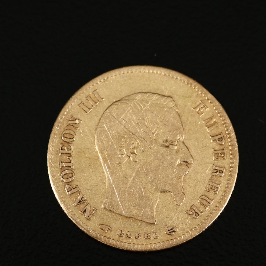 1858-A France 10 Francs Gold Coin