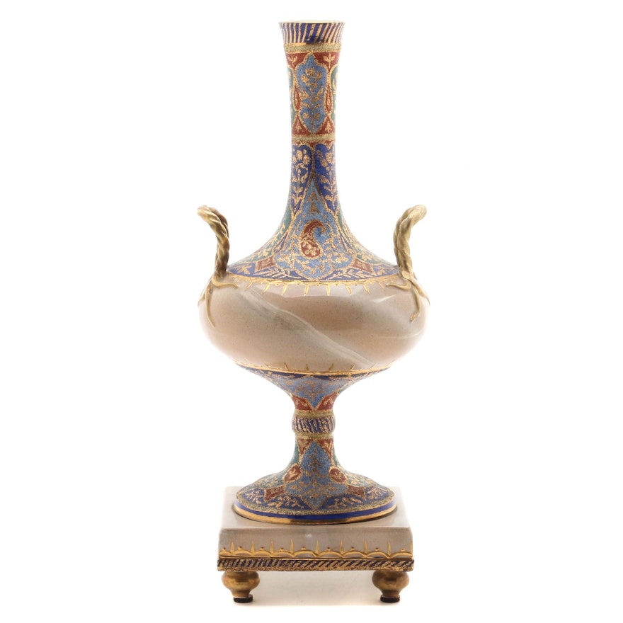 Franz Anton Mehlem Porcelain Vase,  Late 19th to Early 20th Century