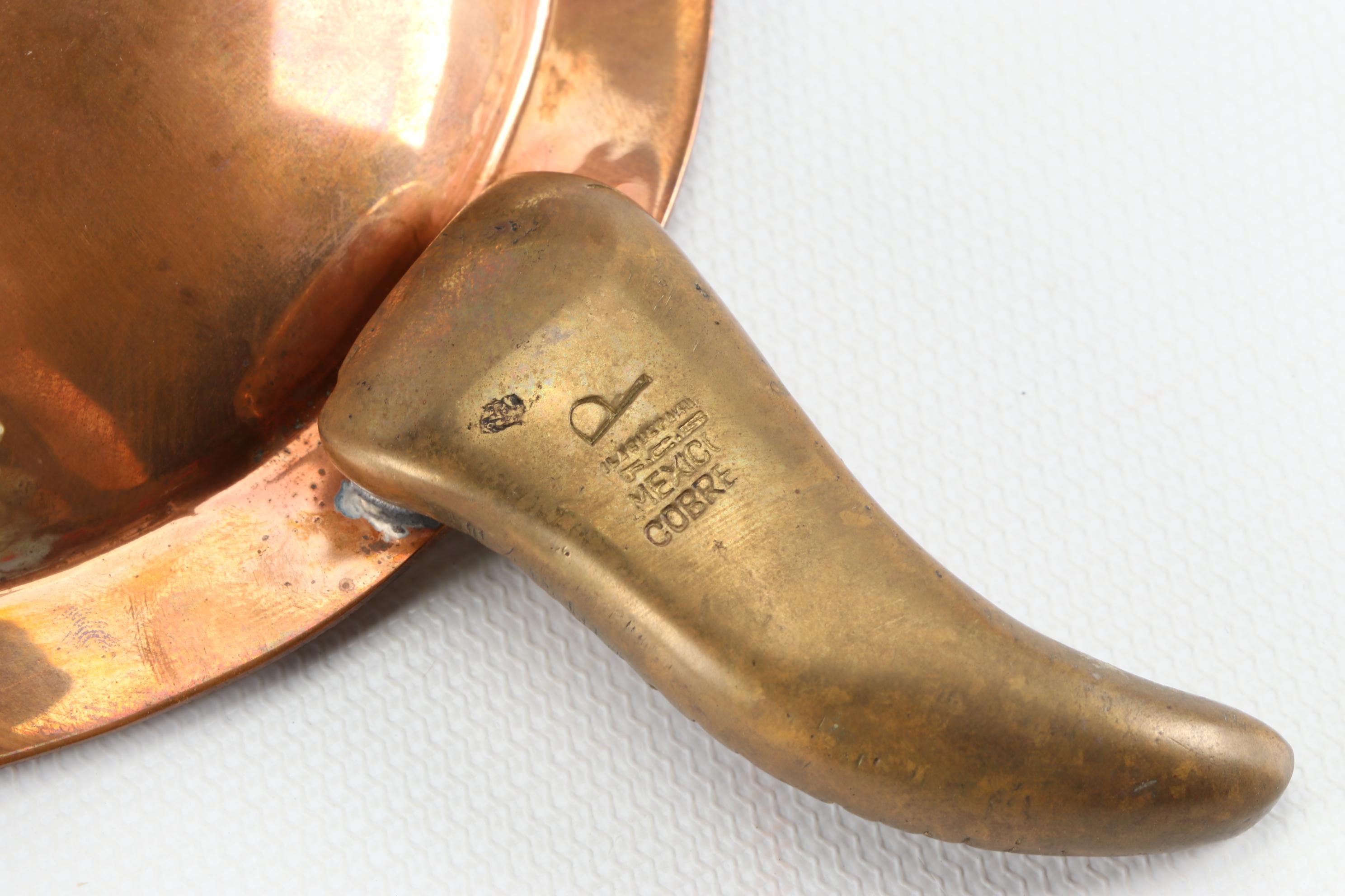 Mexican Tlaquepaque FCS Copper and Abalone Turtle Serving Dish