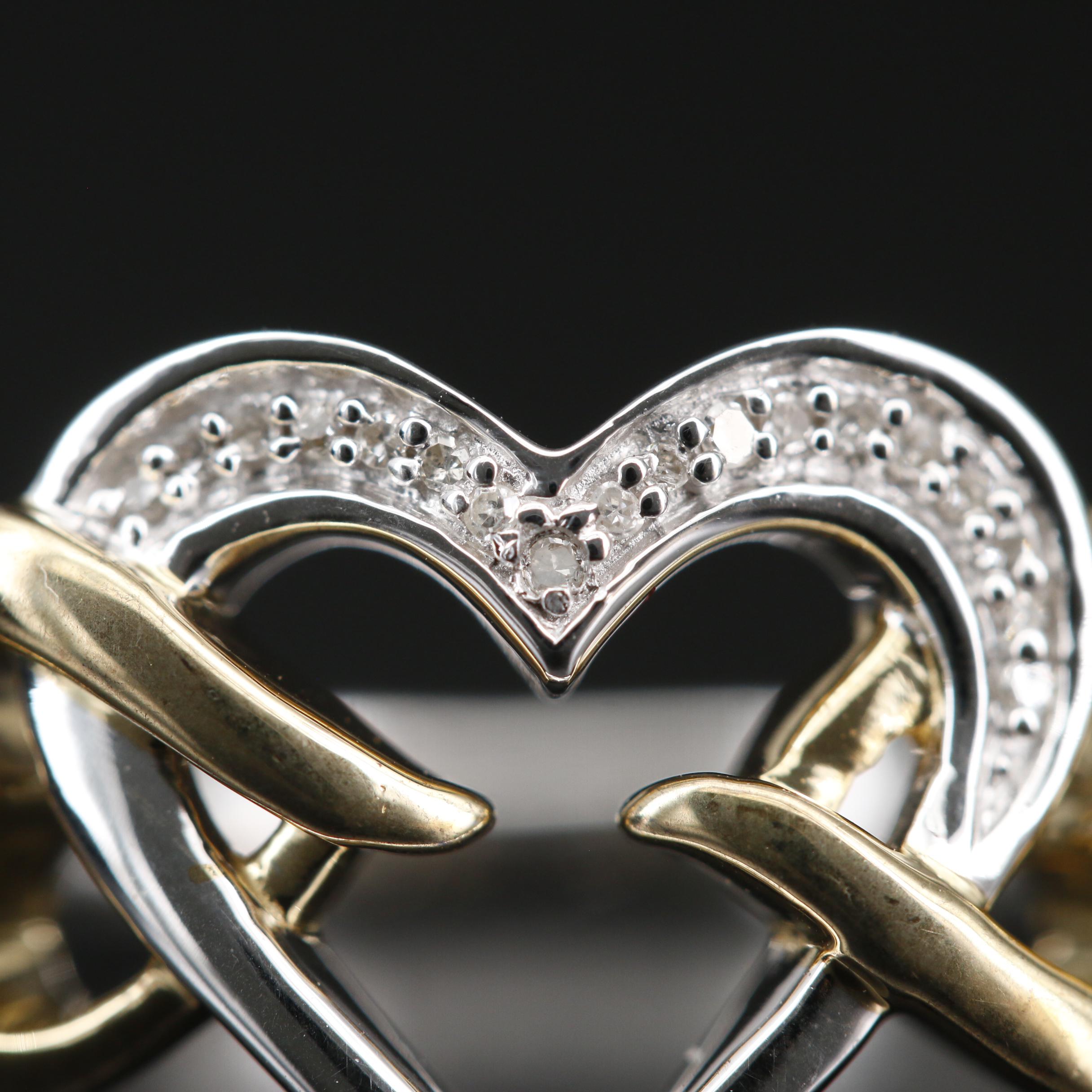 Sterling Silver Triple Interlocking Heart Ring