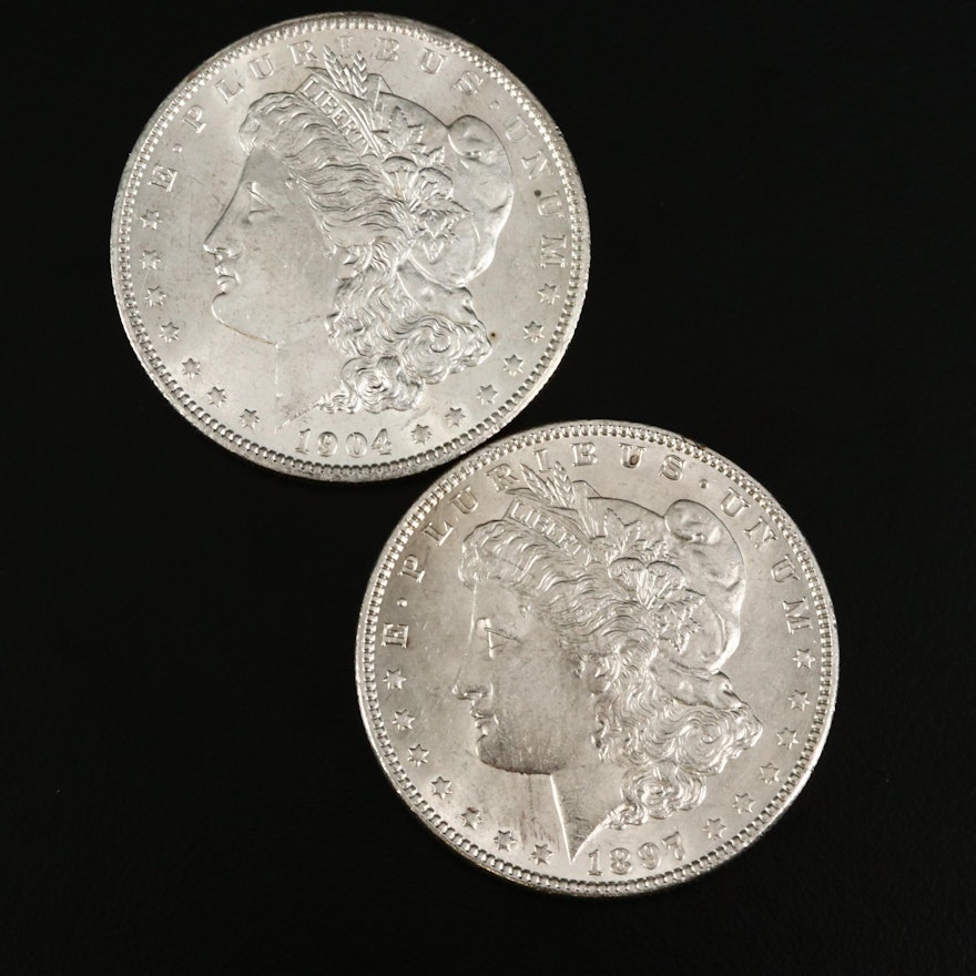 1897 and 1904-O Morgan Silver Dollars