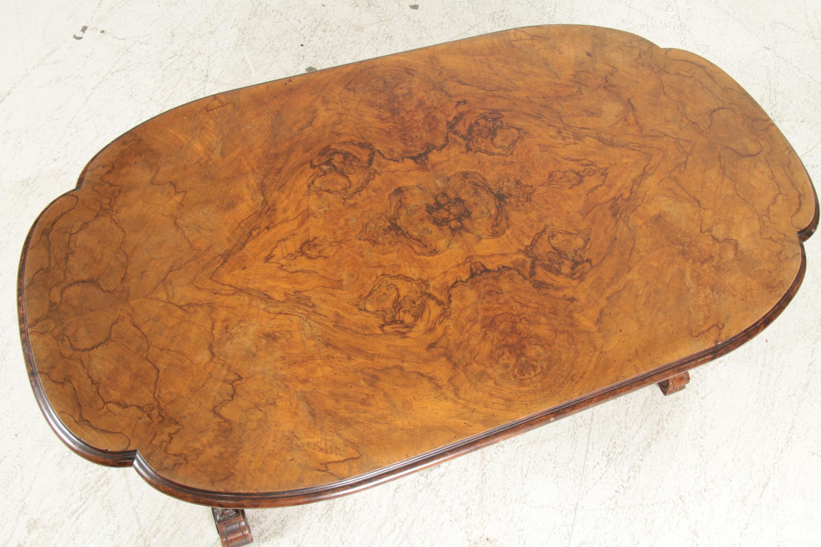 Victorian Walnut and Circassian Walnut Coffee Table
