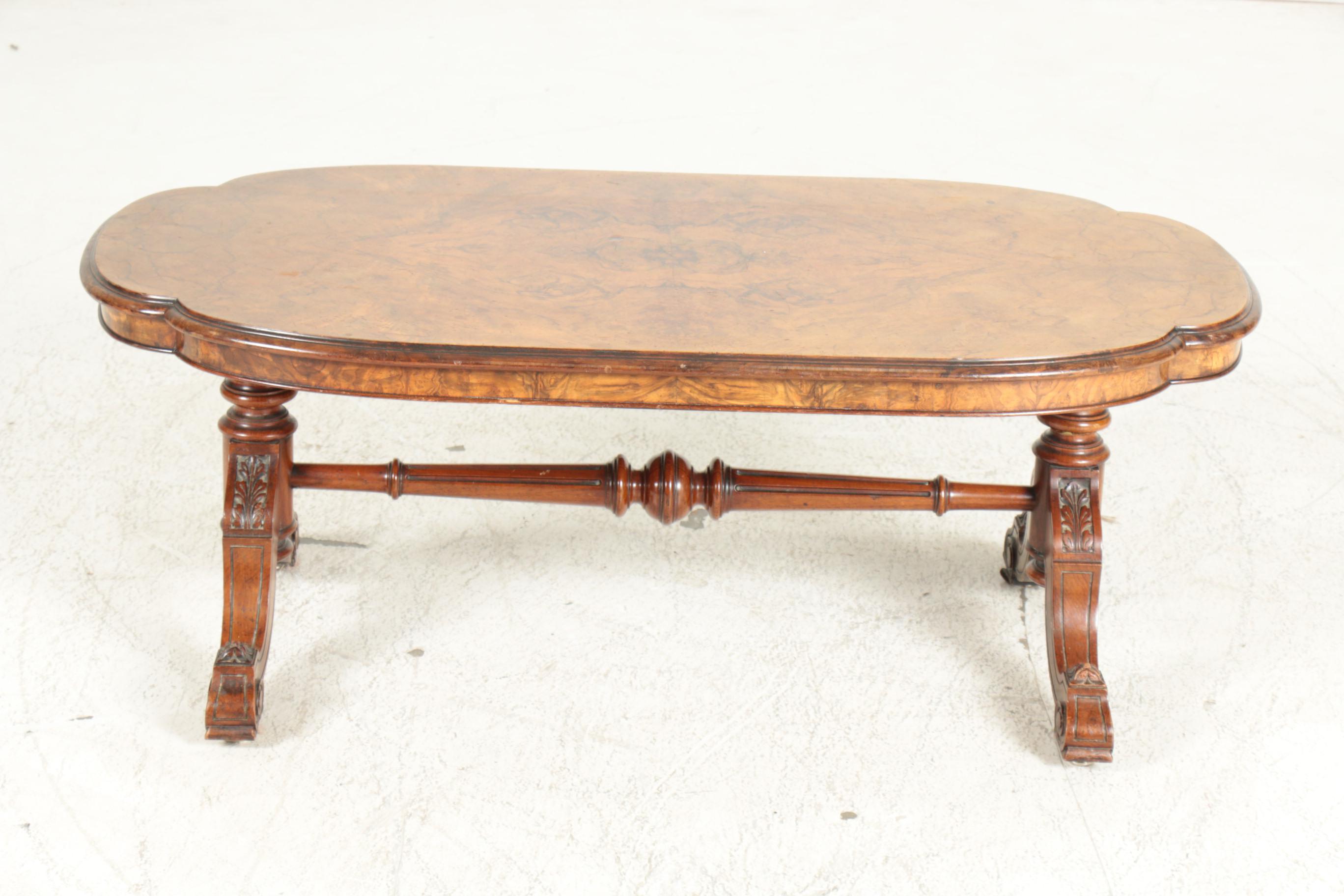 Victorian Walnut and Circassian Walnut Coffee Table