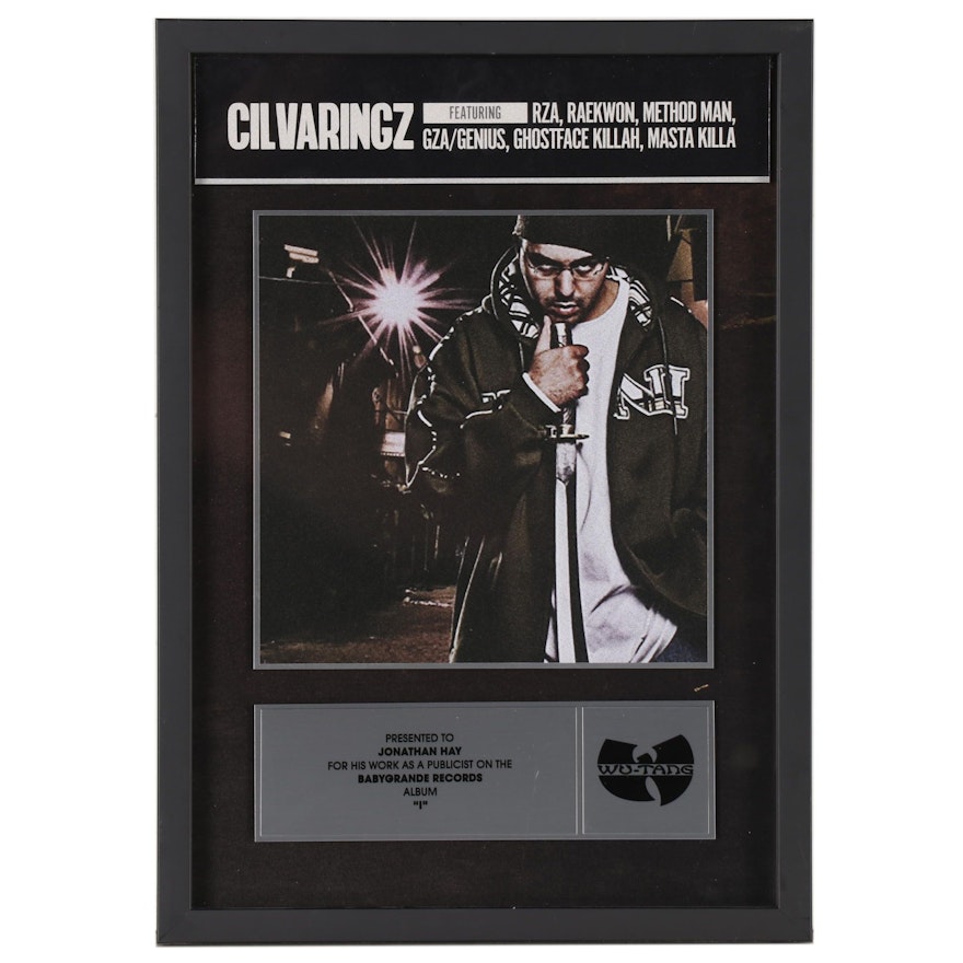 Babygrande Records Award to Publicist Jonathan Hay, for Cilvaringz Album "I"