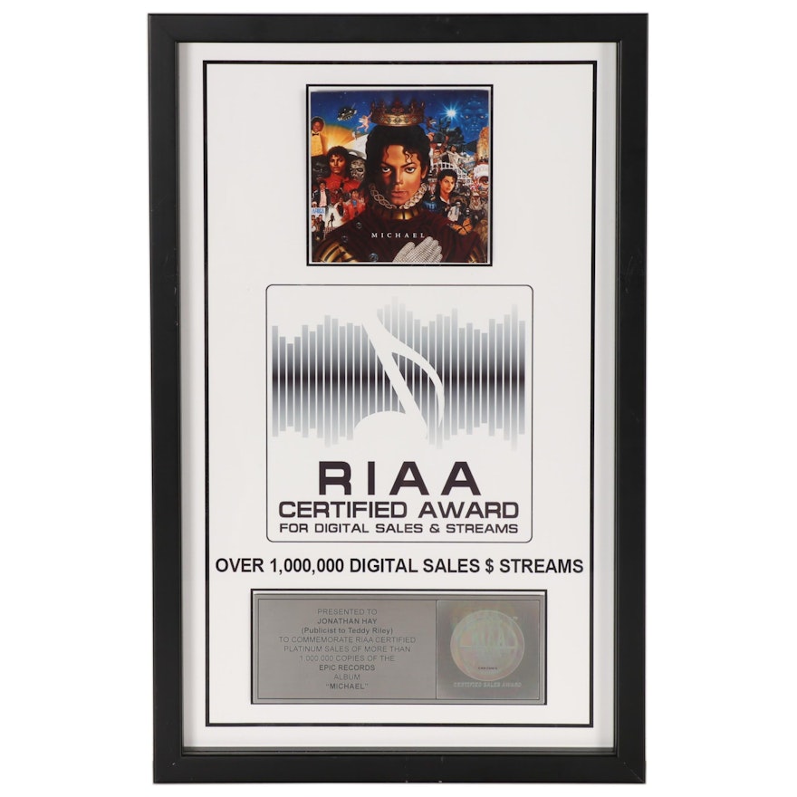 RIAA Platinum Album Award, Jonathan Hay, Publicist Michael Jackson Digital Sales