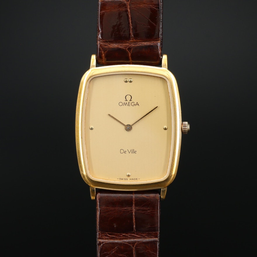 Omega DeVille 195.0076 Stainless Steel and Gold Plate Quartz Wristwatch