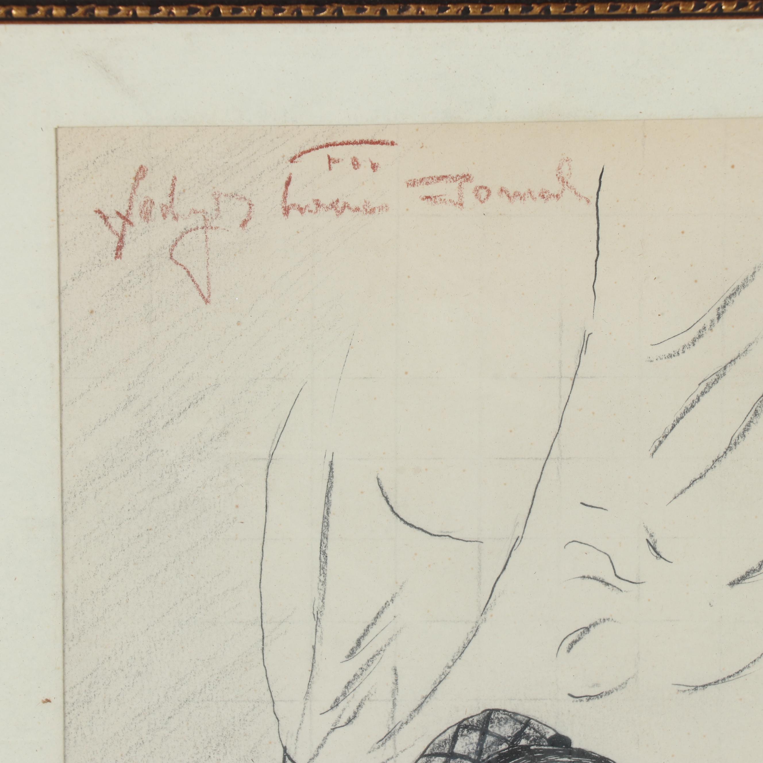 Embellished Colored Pencil Drawing in the Manner of Dean Cornwell