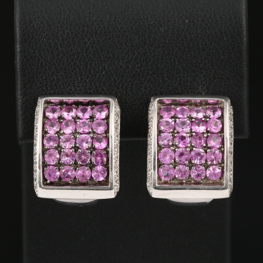 Zoccai 18K Sapphire and Diamond Rectangular Earrings